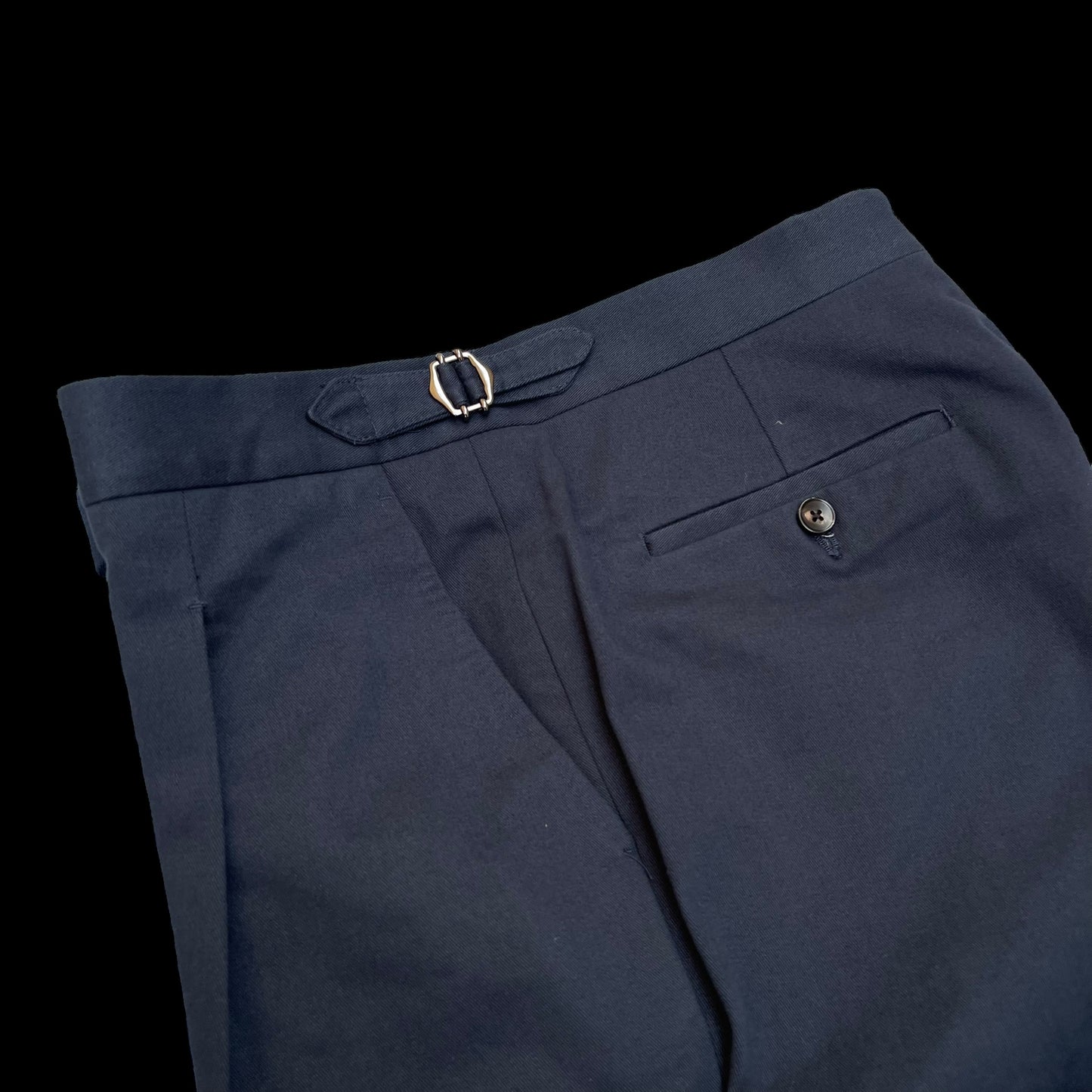 Natalino Single Pleat Trousers 32S Brushed Cotton Navy RRP £140