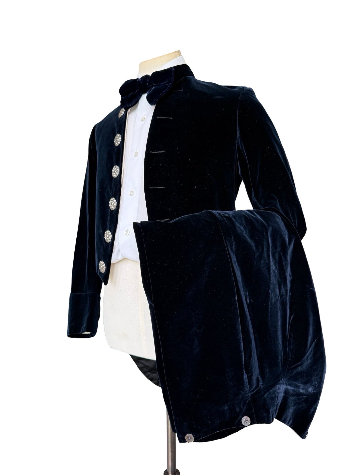 Bespoke Hill Brothers Edwardian Midnight Blue Velvet Court Suit 36” / W32”