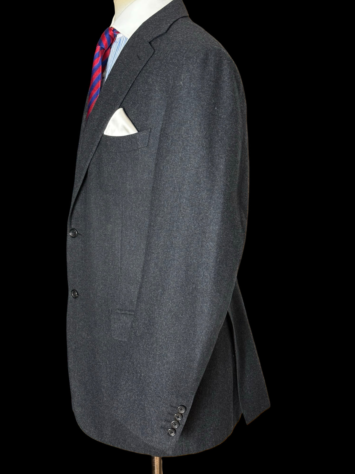 Canali Charcoal Grey Flannel Suit 46L / W38L Silver Label RRP £1.8k