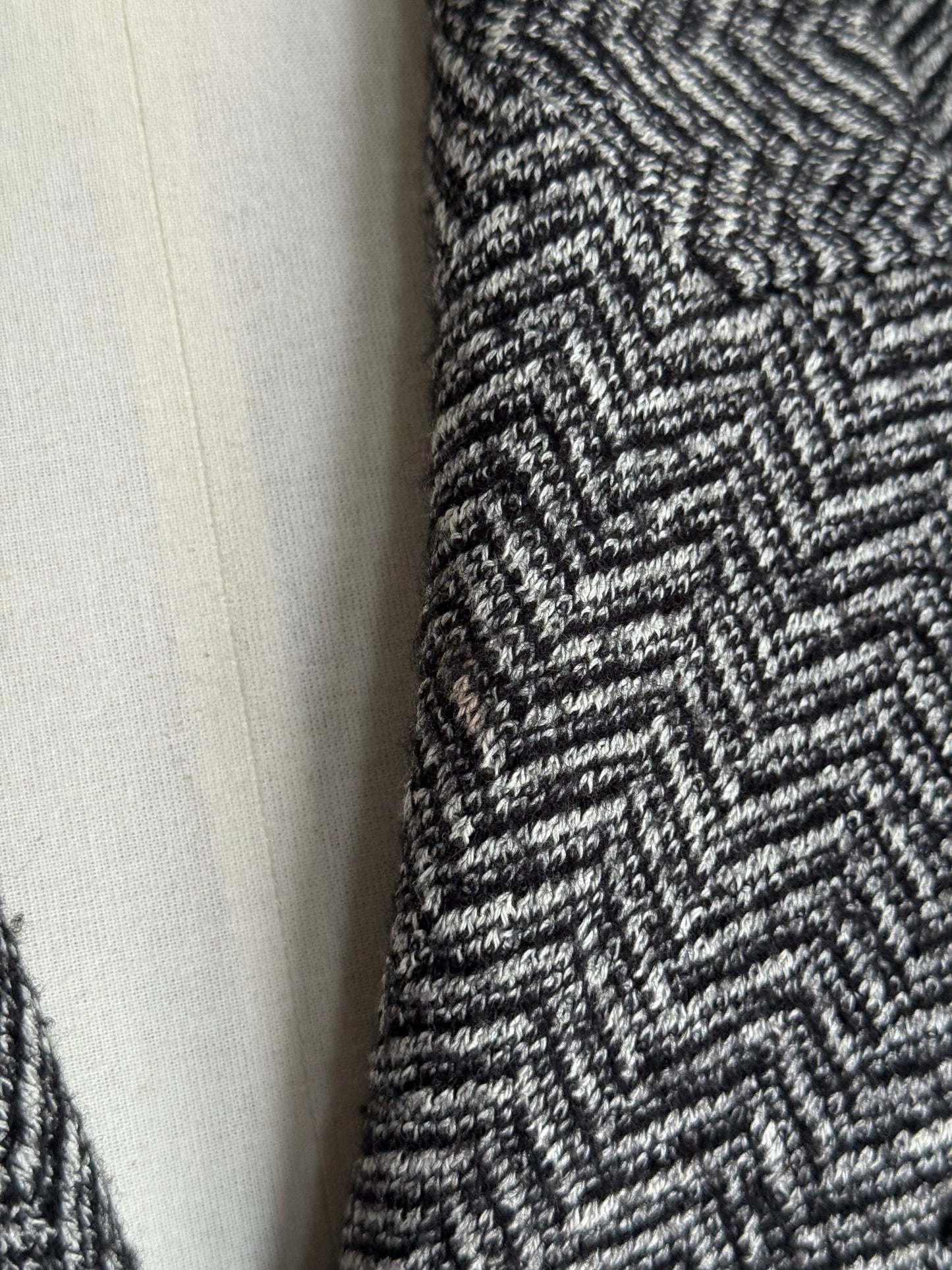 Balmain Double Breasted Black White Herringbone Tweed Fitted Blazer 44 RRP £2k+