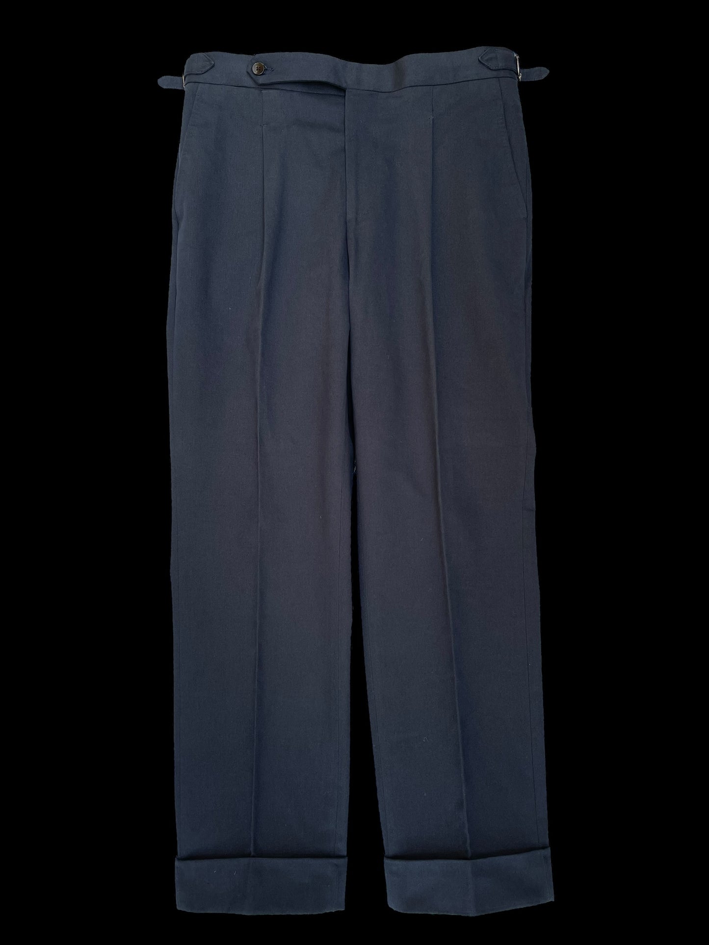 Natalino Single Pleat Trousers 32S Brushed Cotton Navy RRP £140