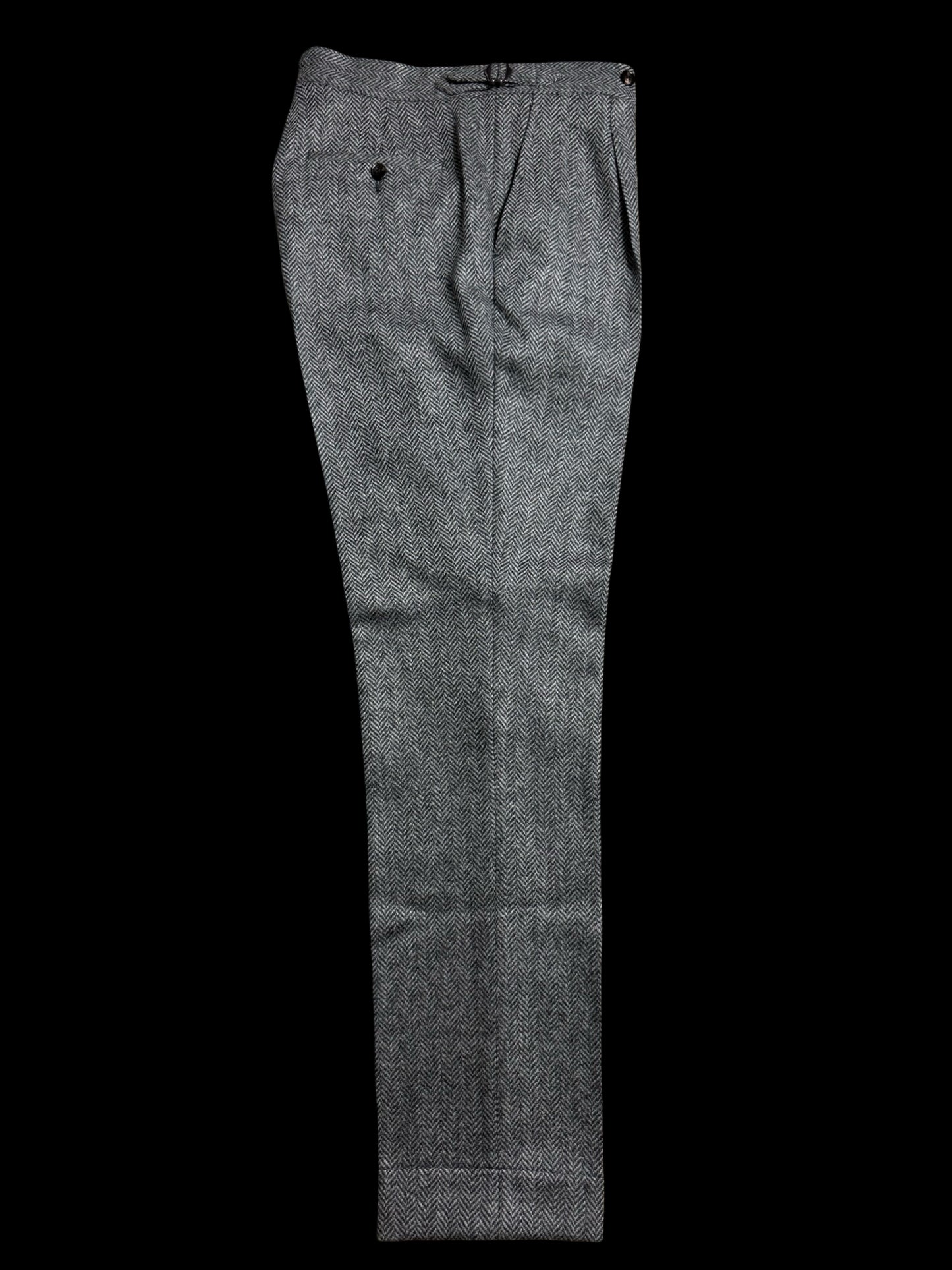 Natalino Wool Herringbone Pleat Front Trousers W30x32” RRP £215