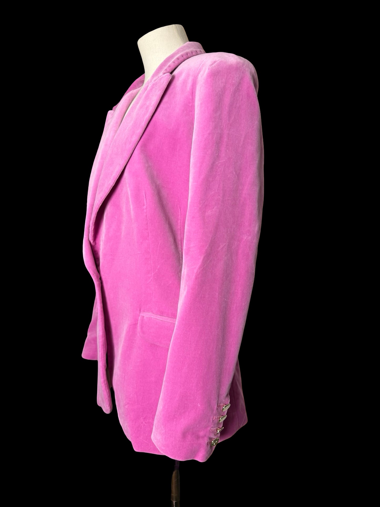 Alice Temperley Pink Velvet Suit UK14 / W28” Wide Leg Made In England