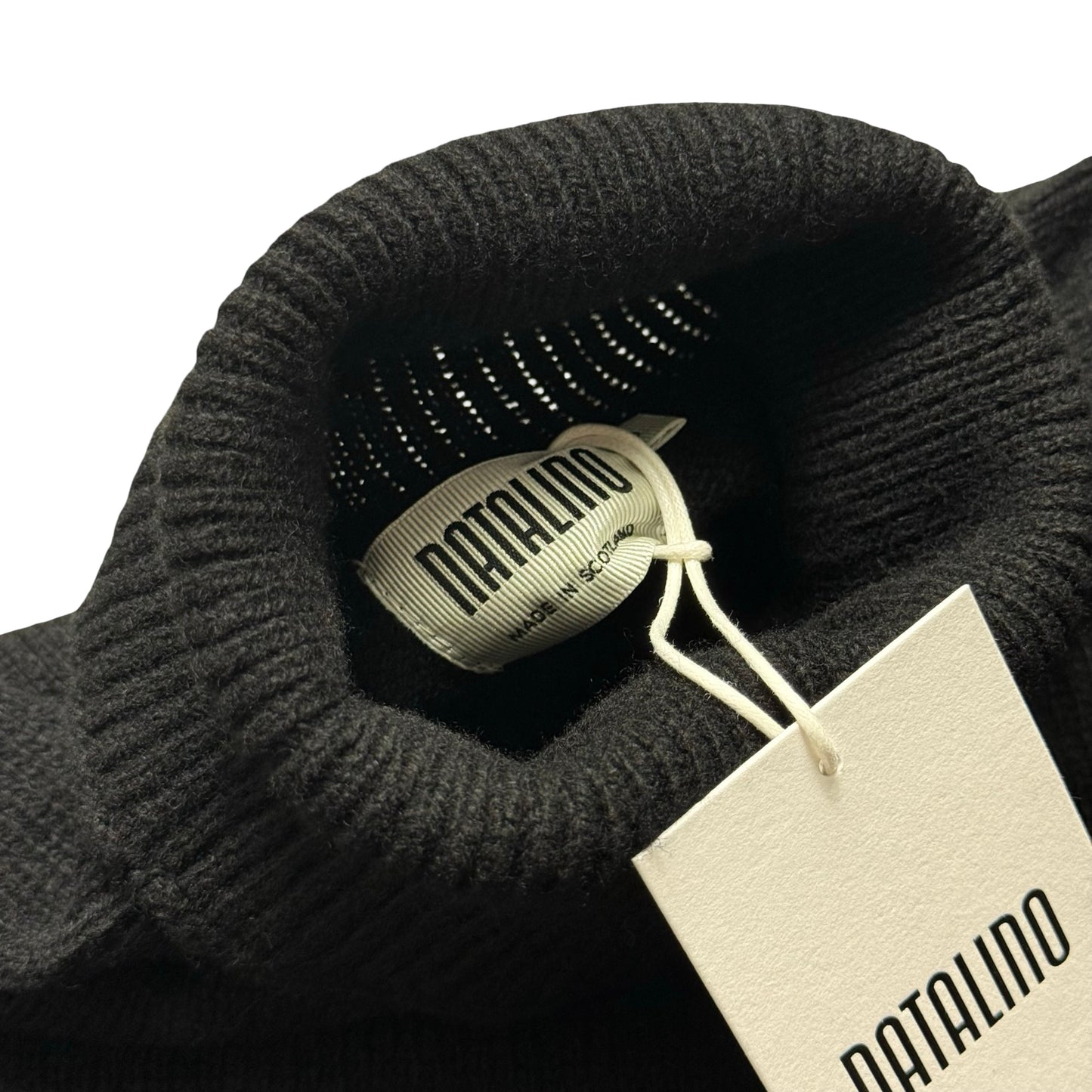 BNWT Natalino Superfine Wool Roll Neck Jumper Black Blue Size Small RRP £185