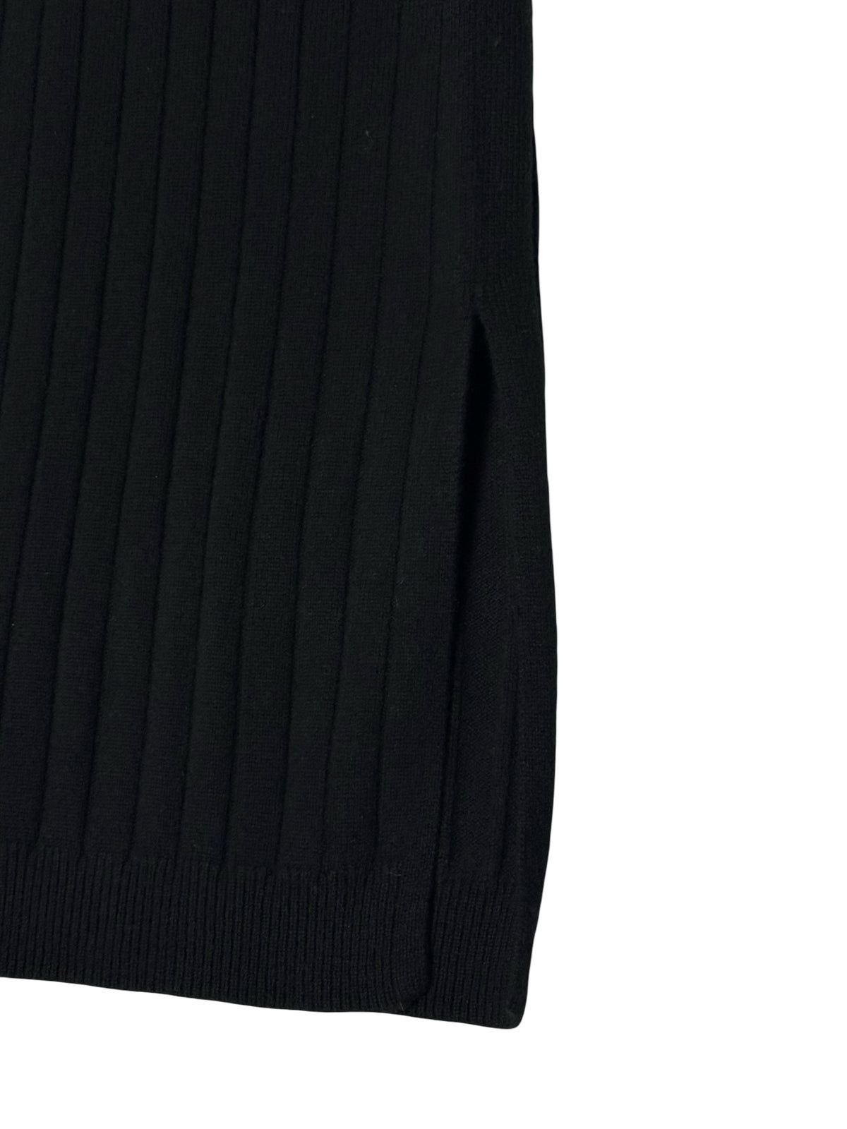 N.Peal Black Knit A-Line Maxi Skirt 100% Organic Cashmere Size Large Ribbed