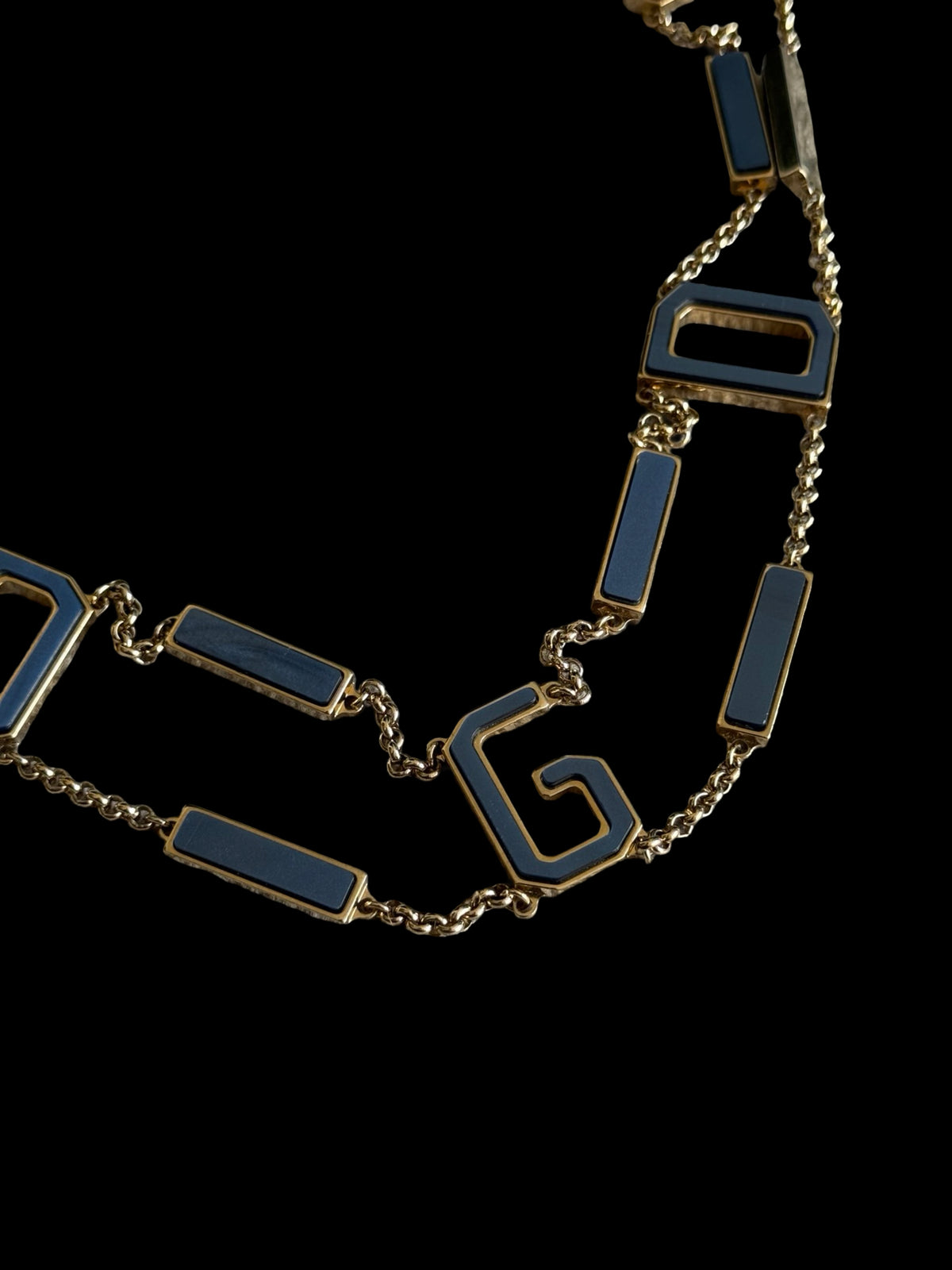 Vintage Women’s Dolce & Gabbana Gold Chain Belt 31-36” Blue Sapphire