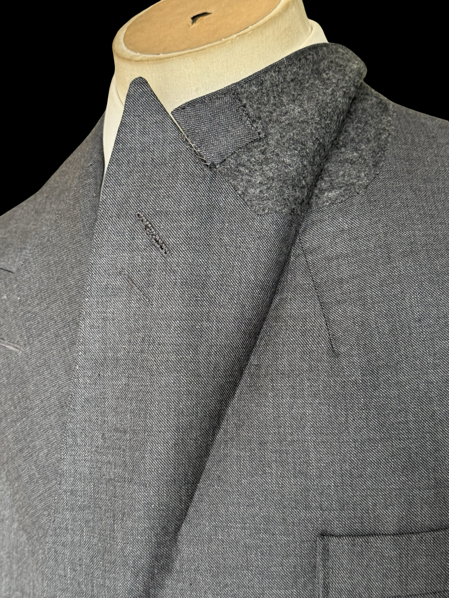 Bespoke Kent & Haste Savile Row Double Breasted Grey Blazer 44S/R Silk Lined