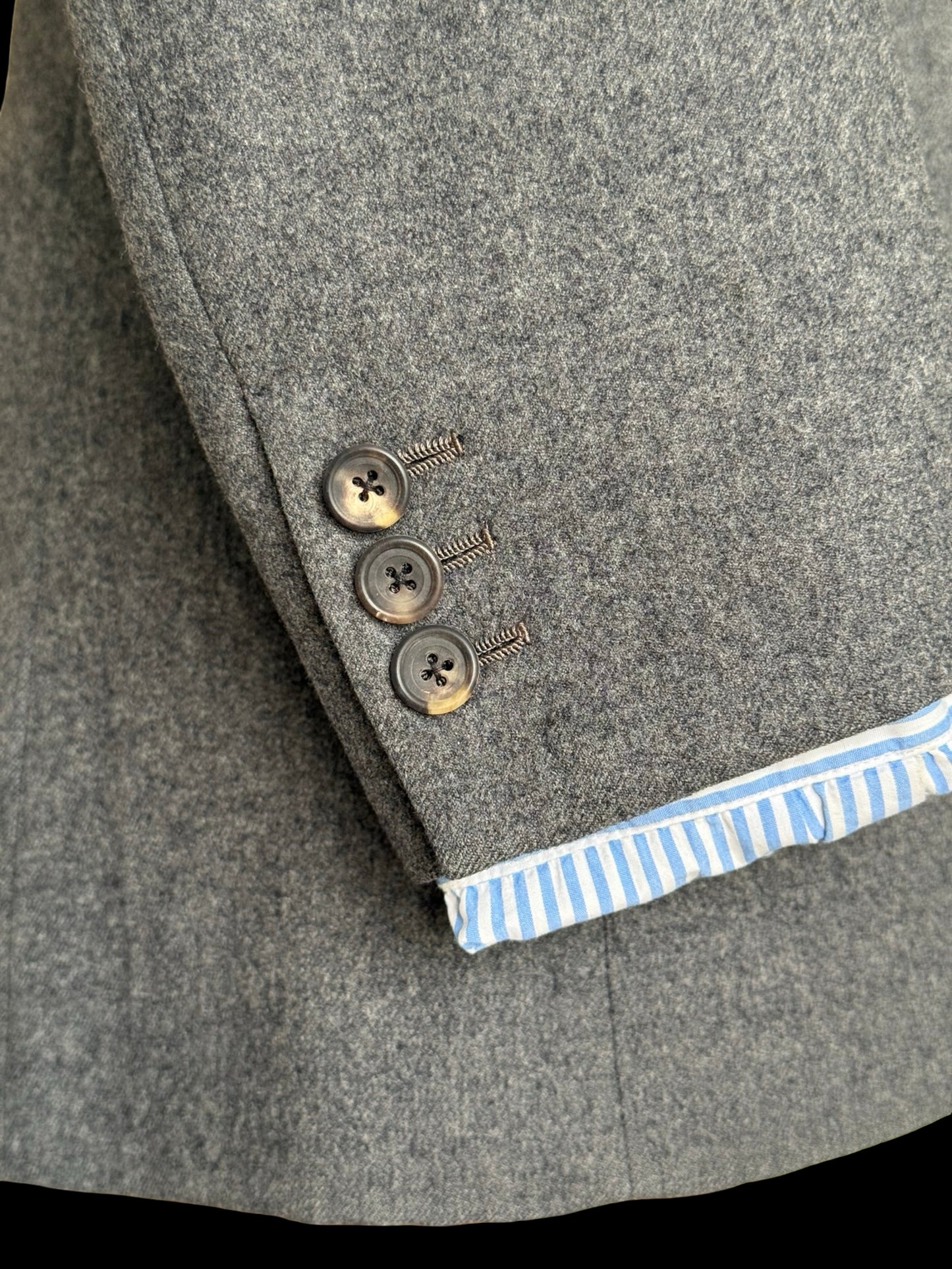 Bespoke 1960’s Hayward Grey Wool Flannel Blazer Size 38S Savile Row