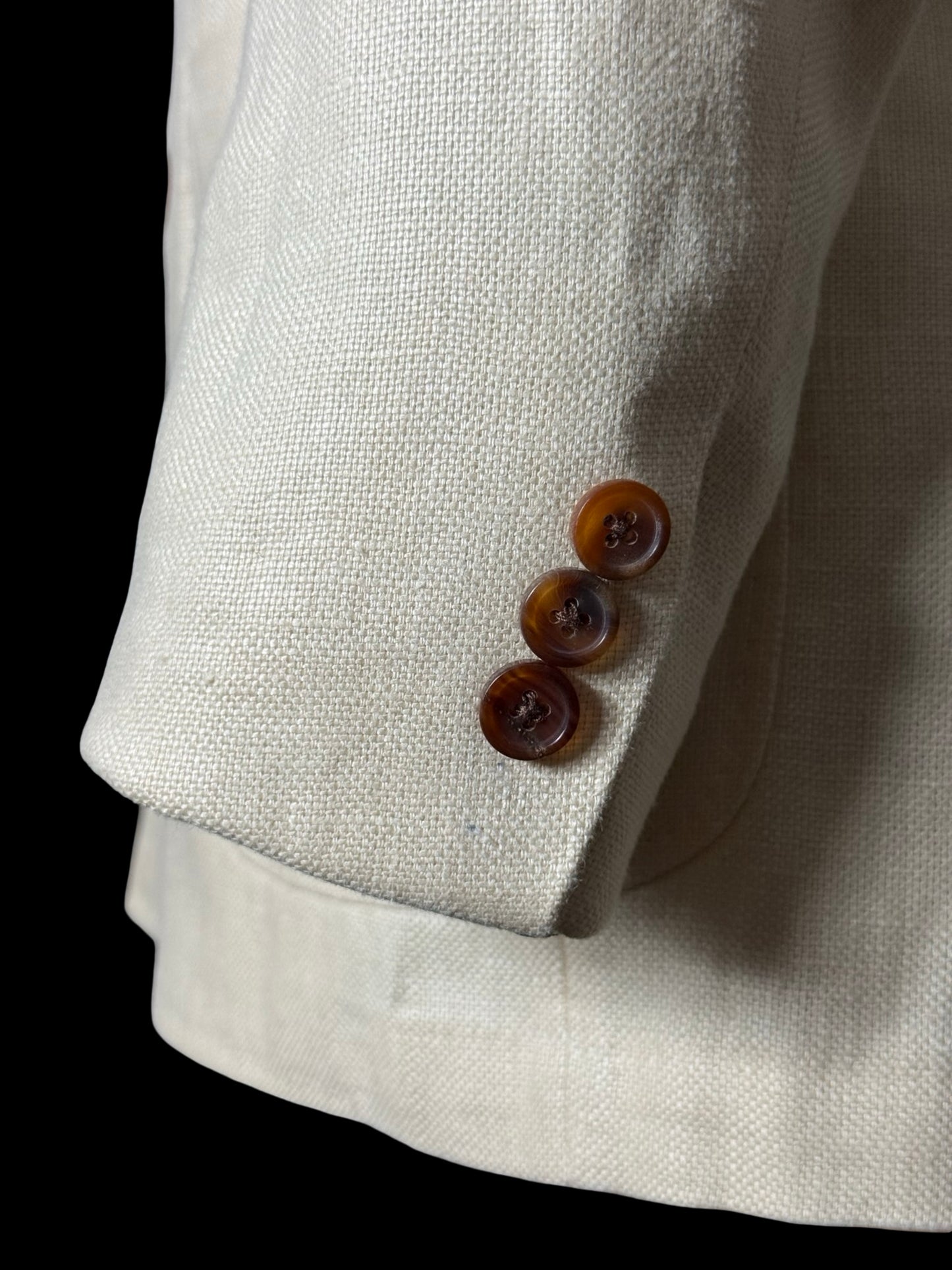 Spier & Mackay Cream Heavy Linen Sport Coat 36” Double Breasted RRP $378