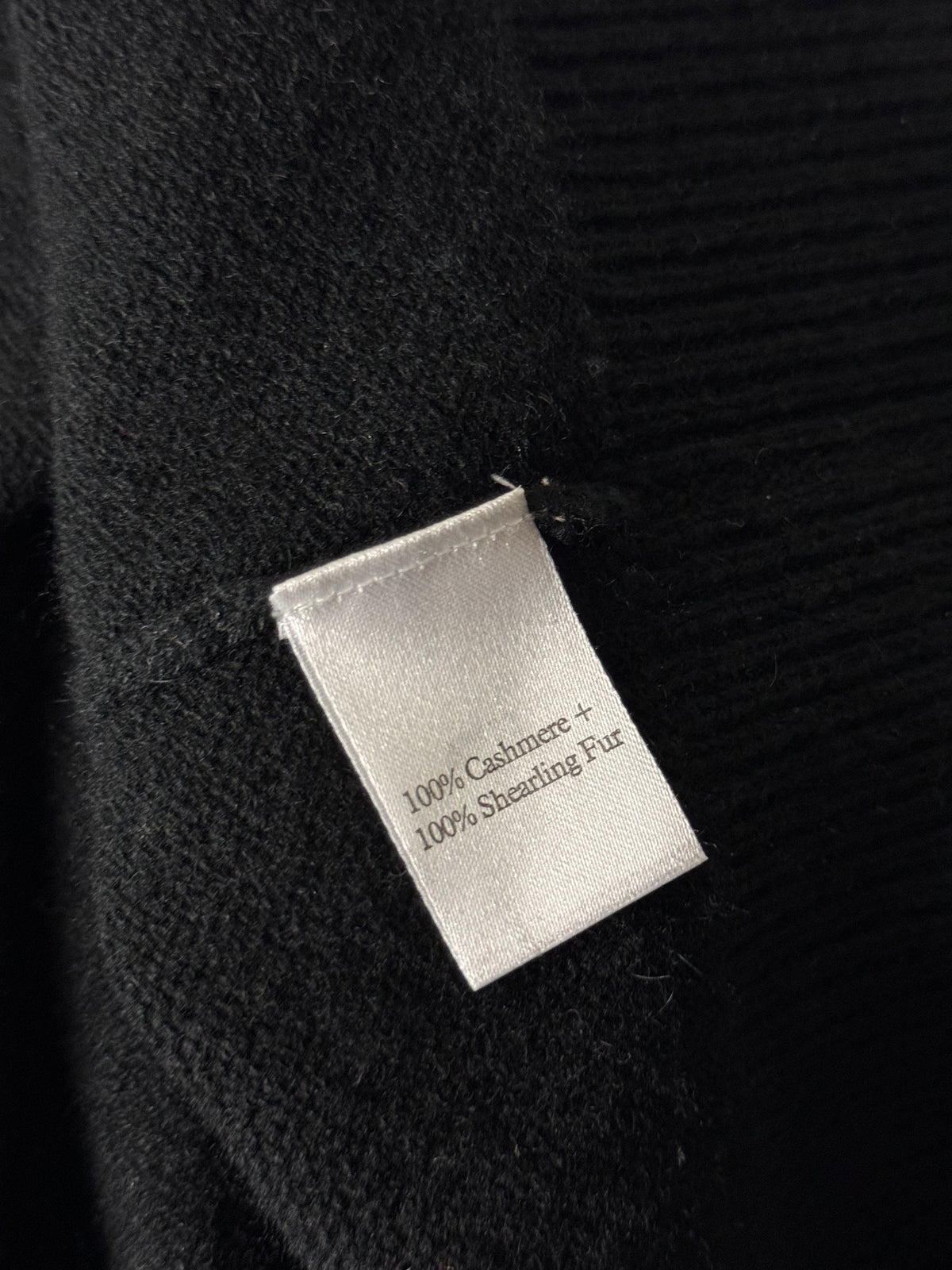 Women’s N.Peal Black Cashmere Zip Neck Jumper Shearling Collar Size M RRP £795