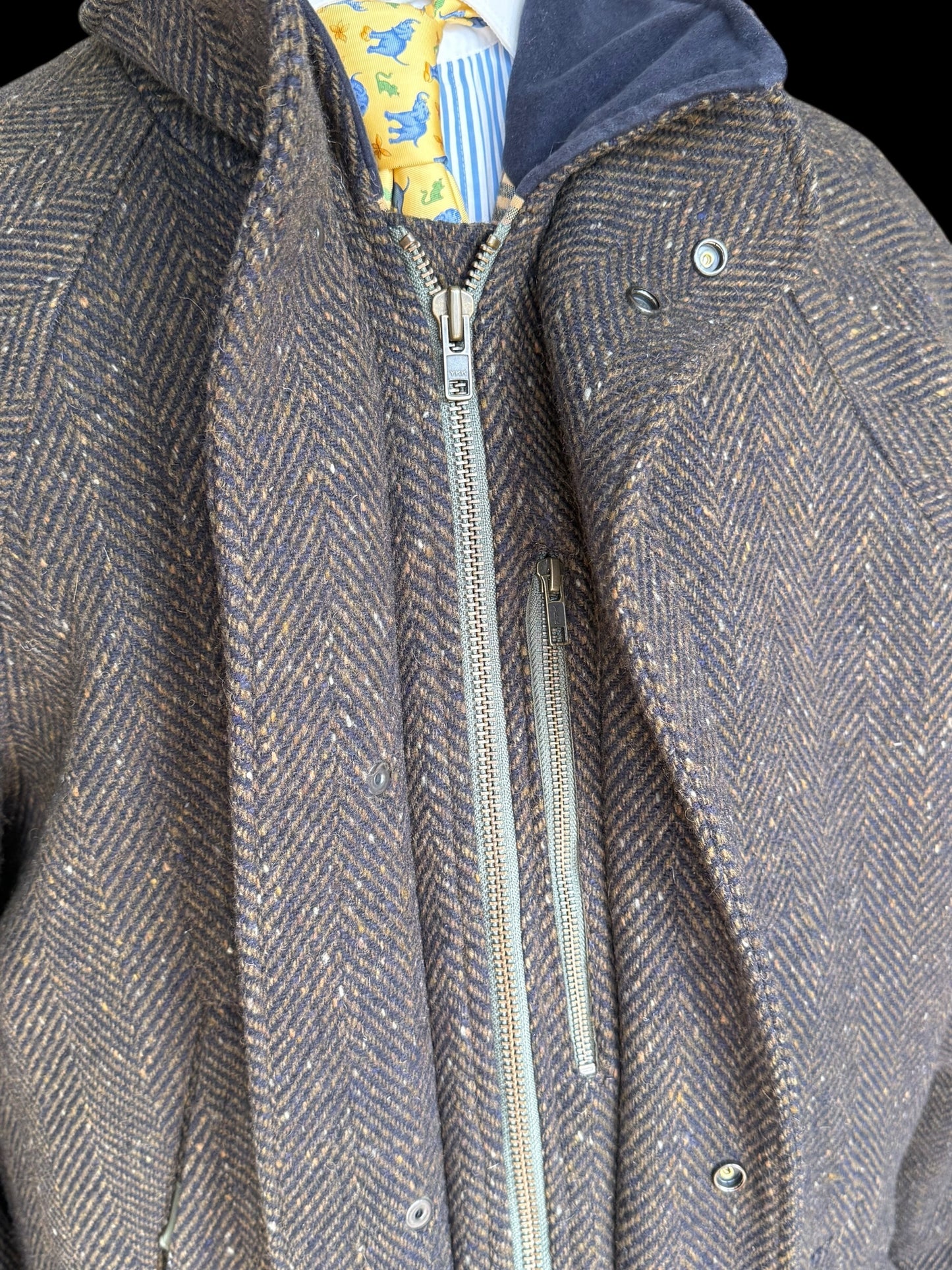 Men’s Magee Tweed Shooting Coat Size 46 Herringbone Flecked Tweed Hunting