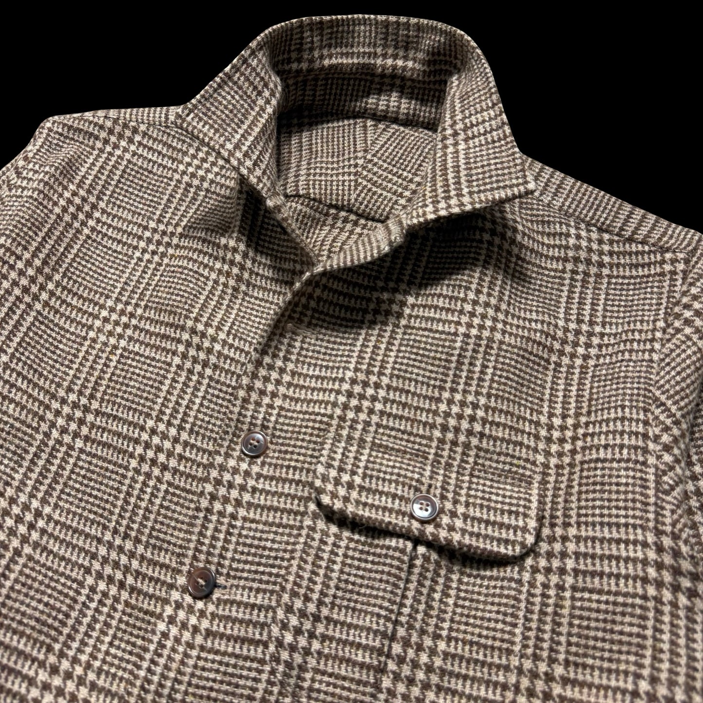 Barrington & Ayre Brown Glen Check Tweed Overshirt 38” RRP £295 Made In UK