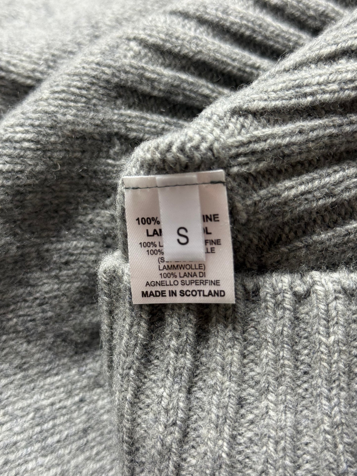 BNWT Malloch’s Linton Roll Neck Jumper Small Superfine Wool Grey RRP £185