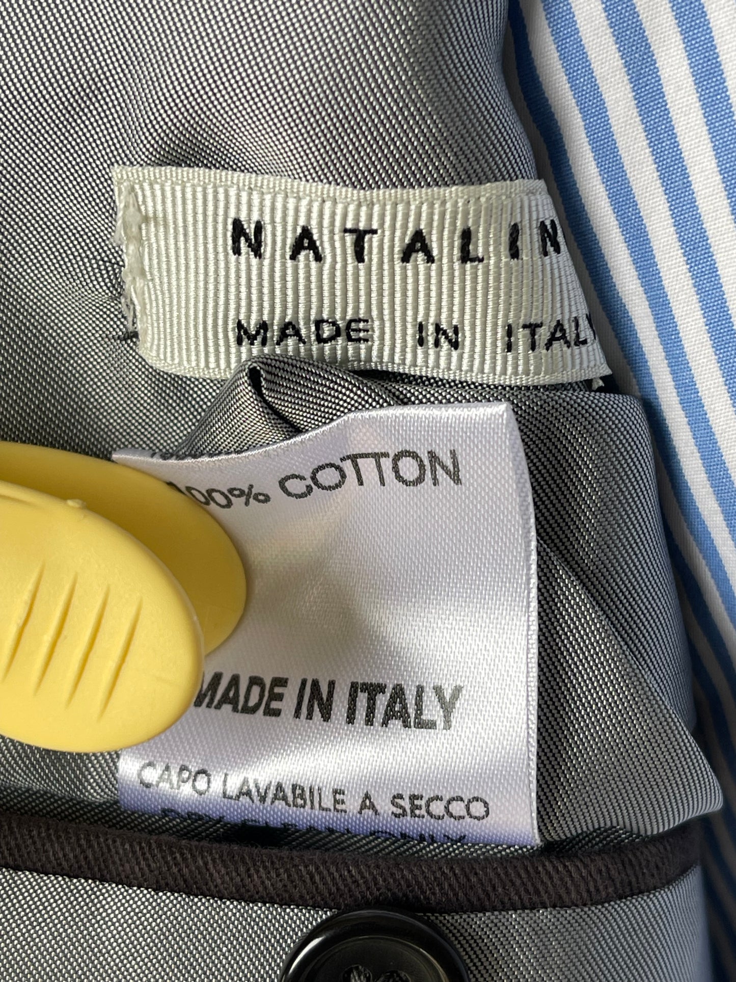 Natalino Double Breasted Sport Coat 54 UK44 Grey Brushed Cotton RRP £420