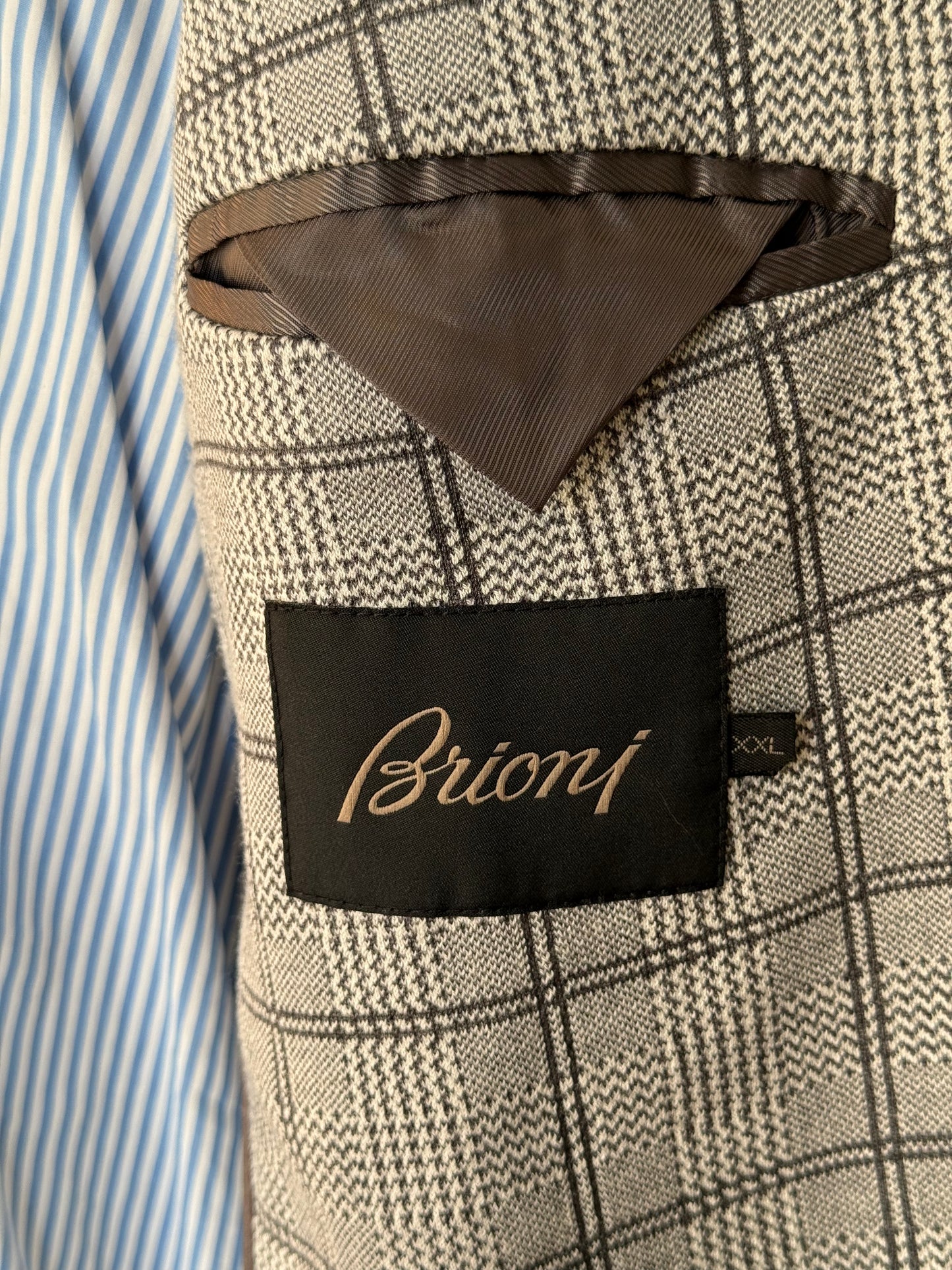 Men’s Brioni Jersey Cotton Silk Sportcoat XXL Slim Fit Glen Plaid Check RRP £5k
