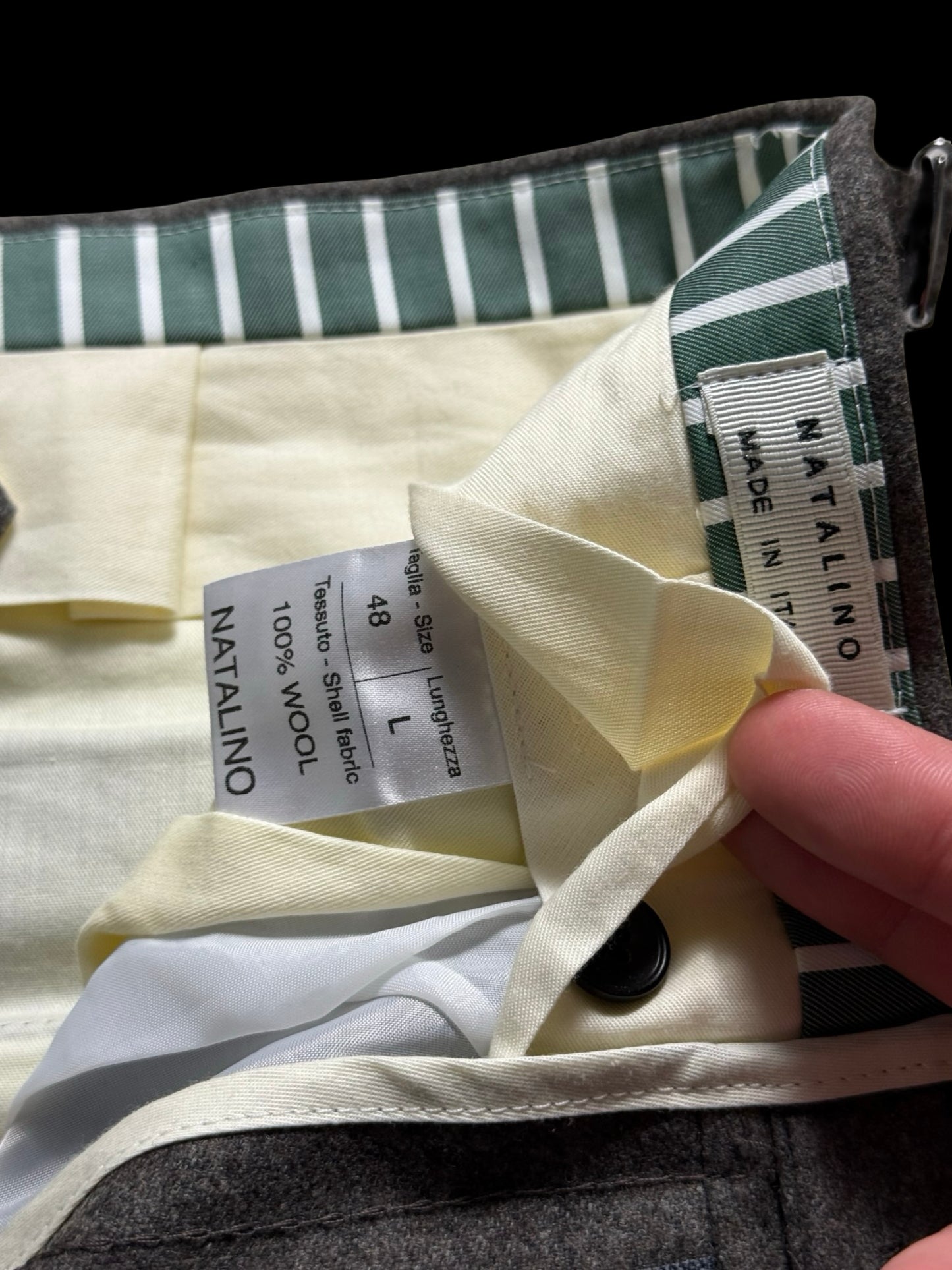 Men’s Natalino Grey Flannel Pleat Front Trousers W32S RRP £195
