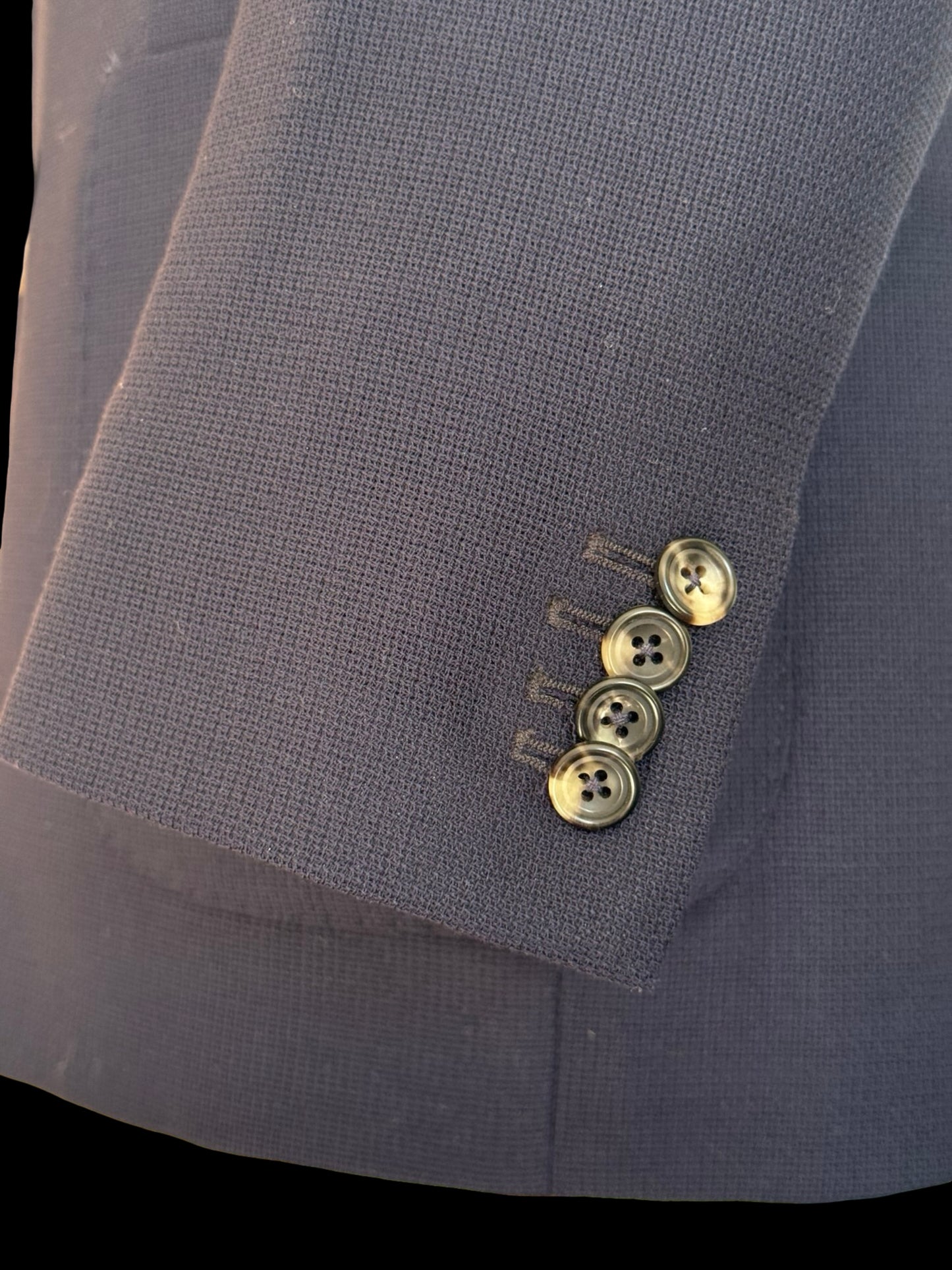 Natalino Double Breasted Navy Mock Leno Wool Hopsack Sport Jacket 44R RRP £545