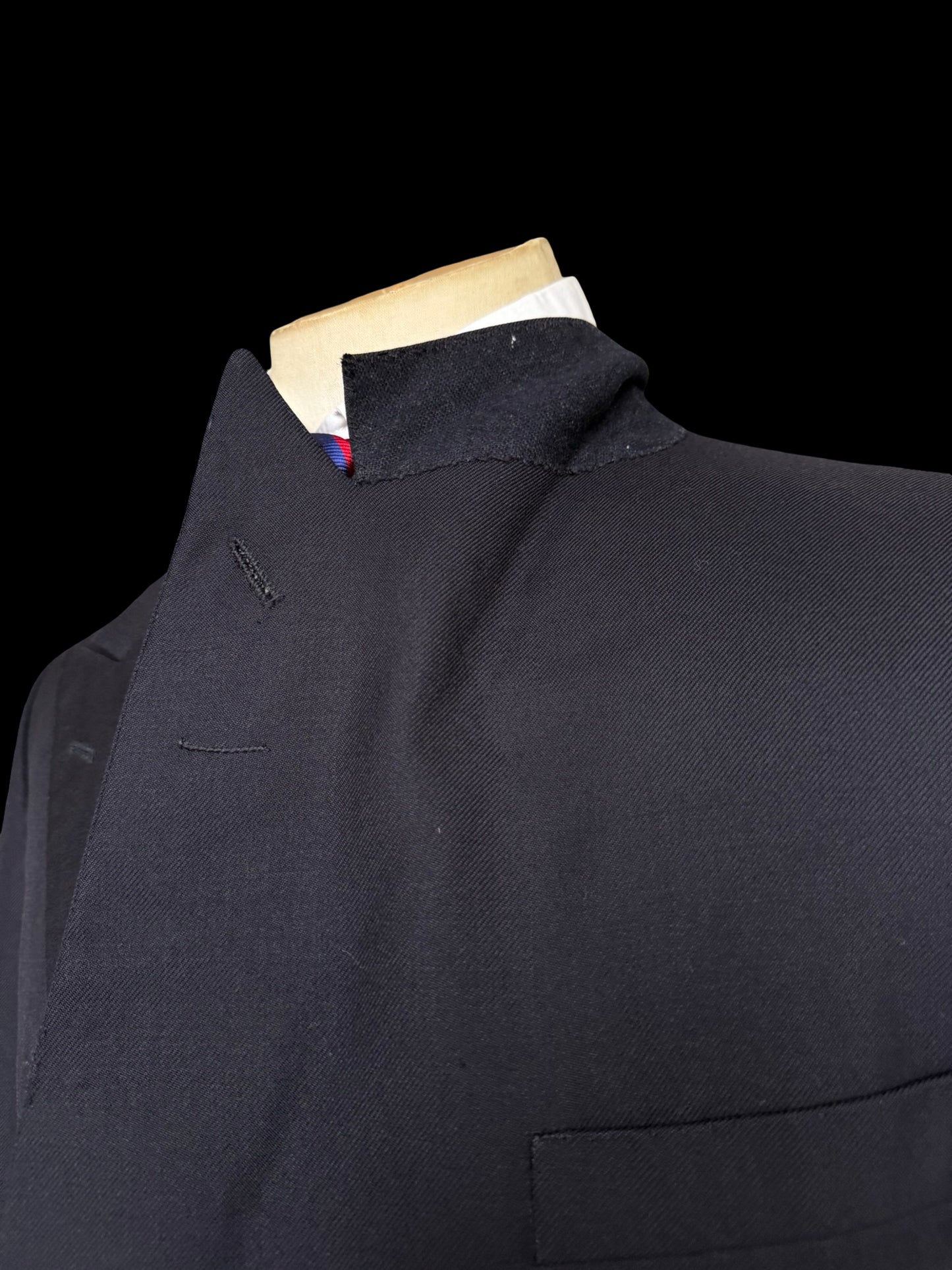 Vintage Huntsman Savile Row Navy Double Breasted Blazer 40 Dunhill Onyx Buttons