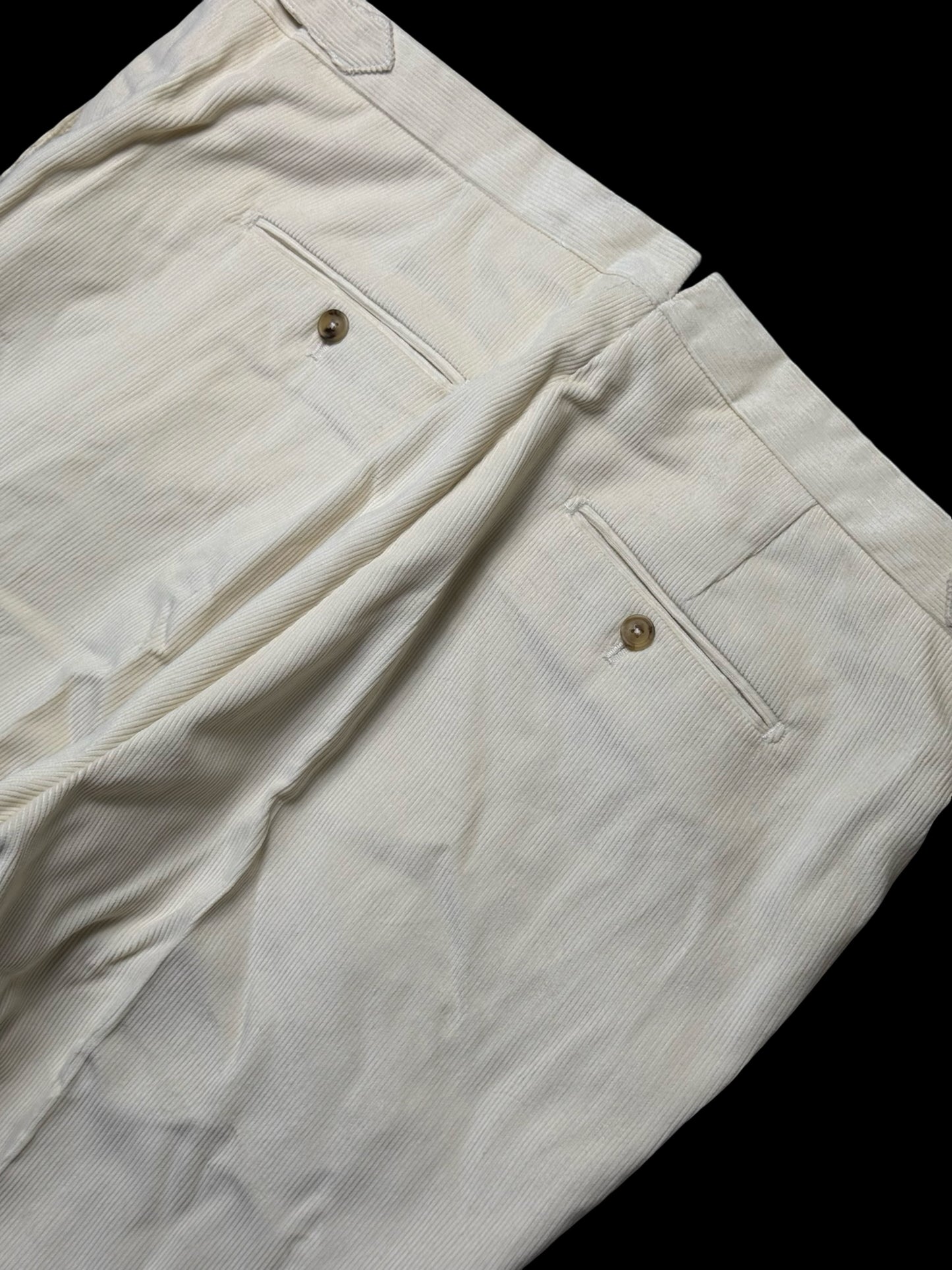 BNWT Men’s Natalino Single Pleat Corduroy Trousers Ecru W40” RRP £180