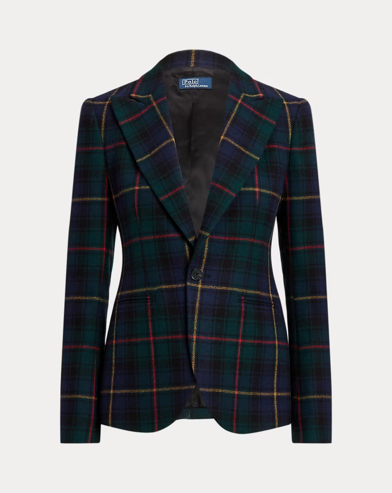 Women’s Polo Ralph Lauren Tartan Wool Blazer Sport Coat UK16 / US12 RRP £650