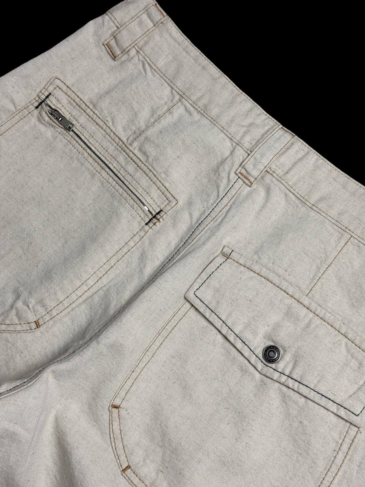 Isabel Marant Paciane Trousers Size 40 UK12 Beige Cotton & Hemp Cargo Trousers