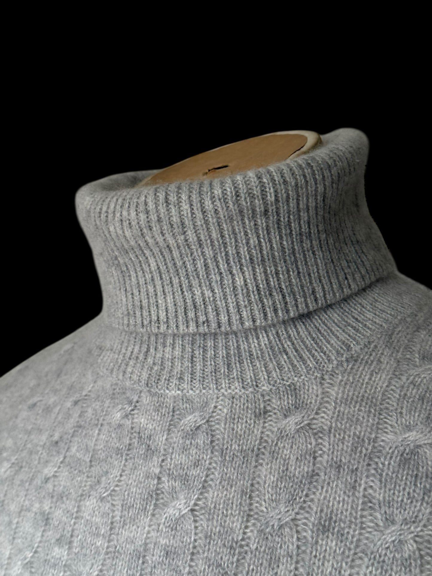 N.Peal 007 100% Cashmere Cable Knit Jumper XL Roll Neck James Bond £345