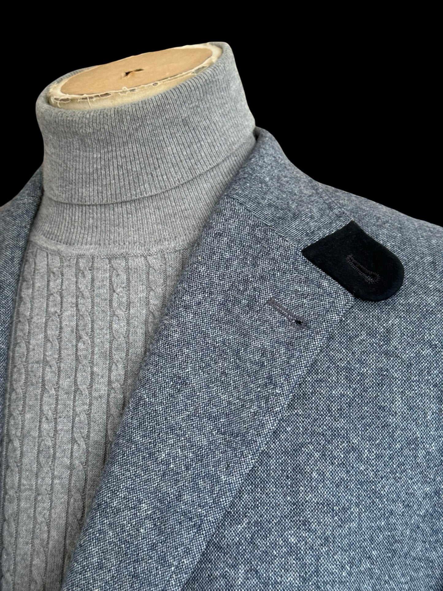 Men’s Bespoke Aston Martin Blue Tweed Sport Coat Size 44R