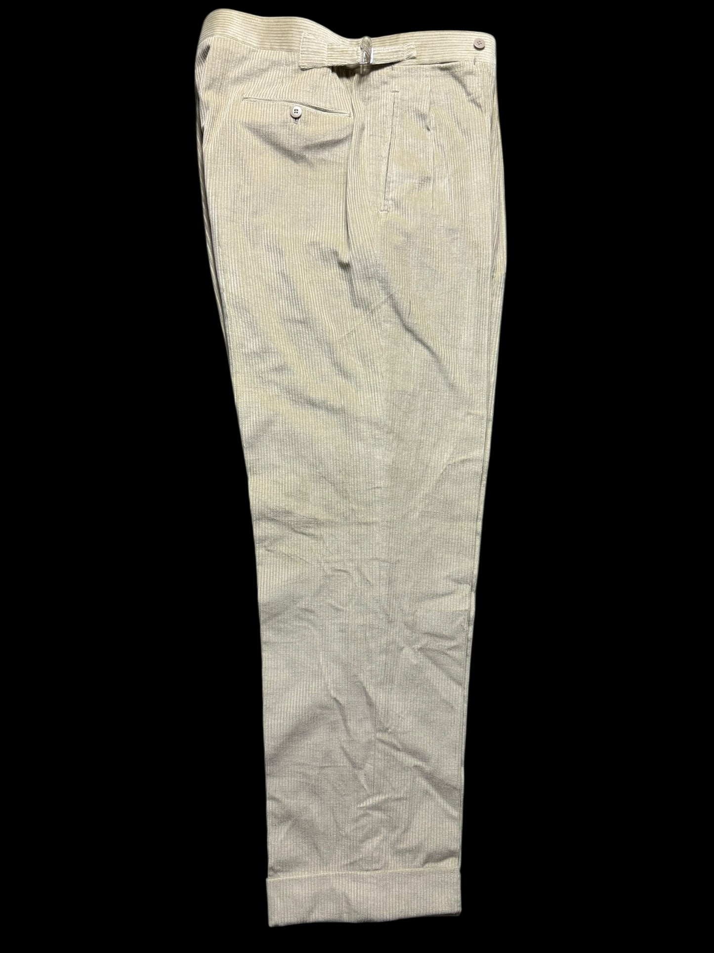 Sartoria Sabino Napoli Bespoke Corduroy Pants Trousers W34-36” Sage Green