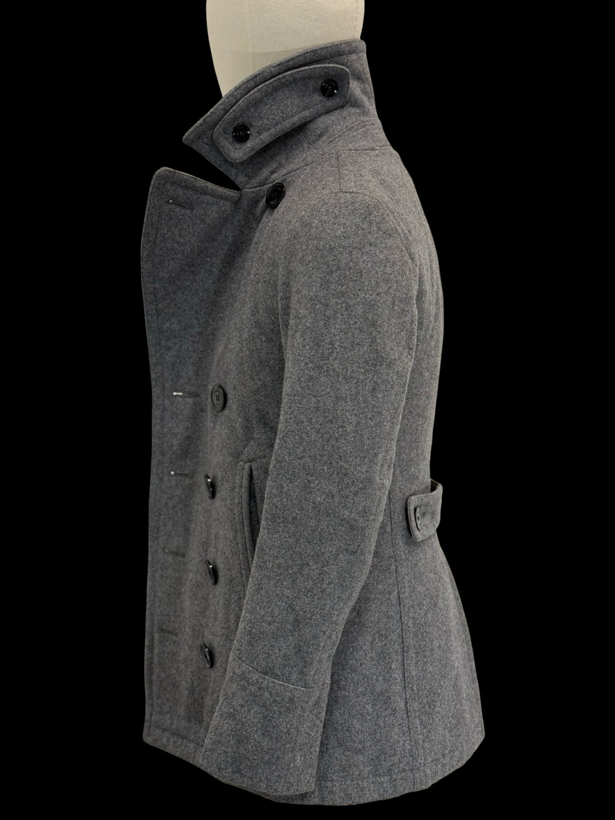 Men’s Burberry Brit Double Breasted Grey Peacoat Size XS RRP £1790
