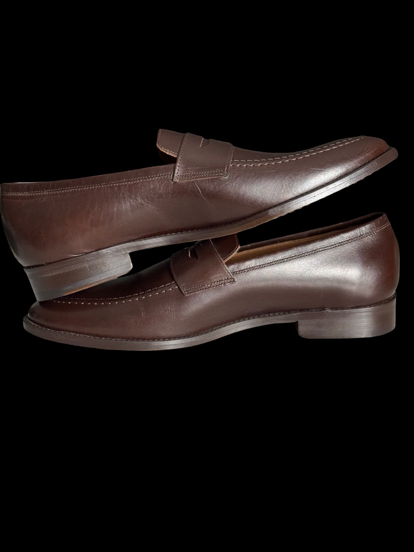 BNWB Myrqvist Smogen Penny Loafers UK 9.5 Dark Brown Calf