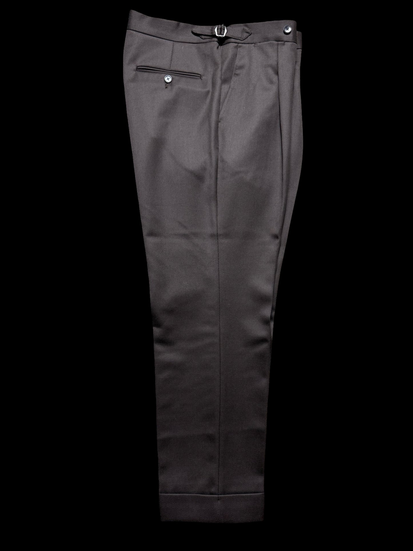 Men’s Natalino Brown Cavalry Wool Twill Pleat Front Trousers W32S RRP £205