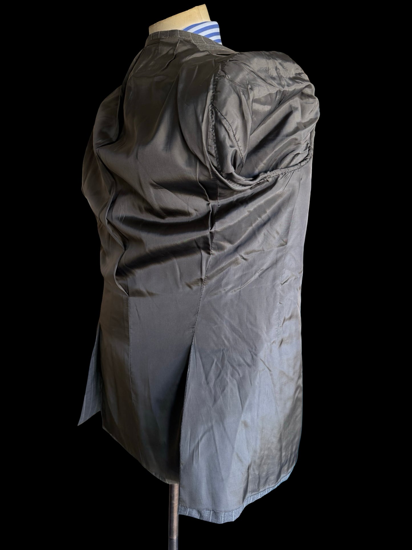 Bespoke Kilgour Light Grey Pinstripe Suit 42L/W38L Lightweight Savile Row 2roll3 - 2X TROUSERS