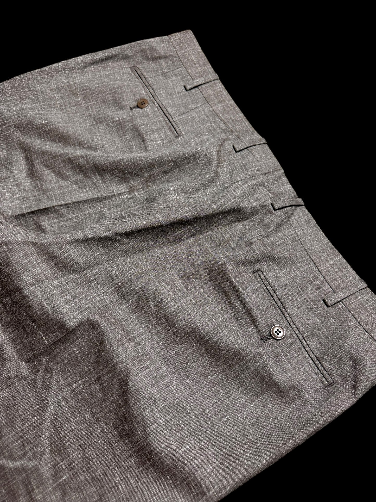 NEW Men’s Brioni Megeve Slim Wool Silk Linen Suit Trousers 58 UK40” Brown