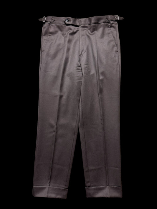 Men’s Natalino Brown Cavalry Wool Twill Pleat Front Trousers W32S RRP £205