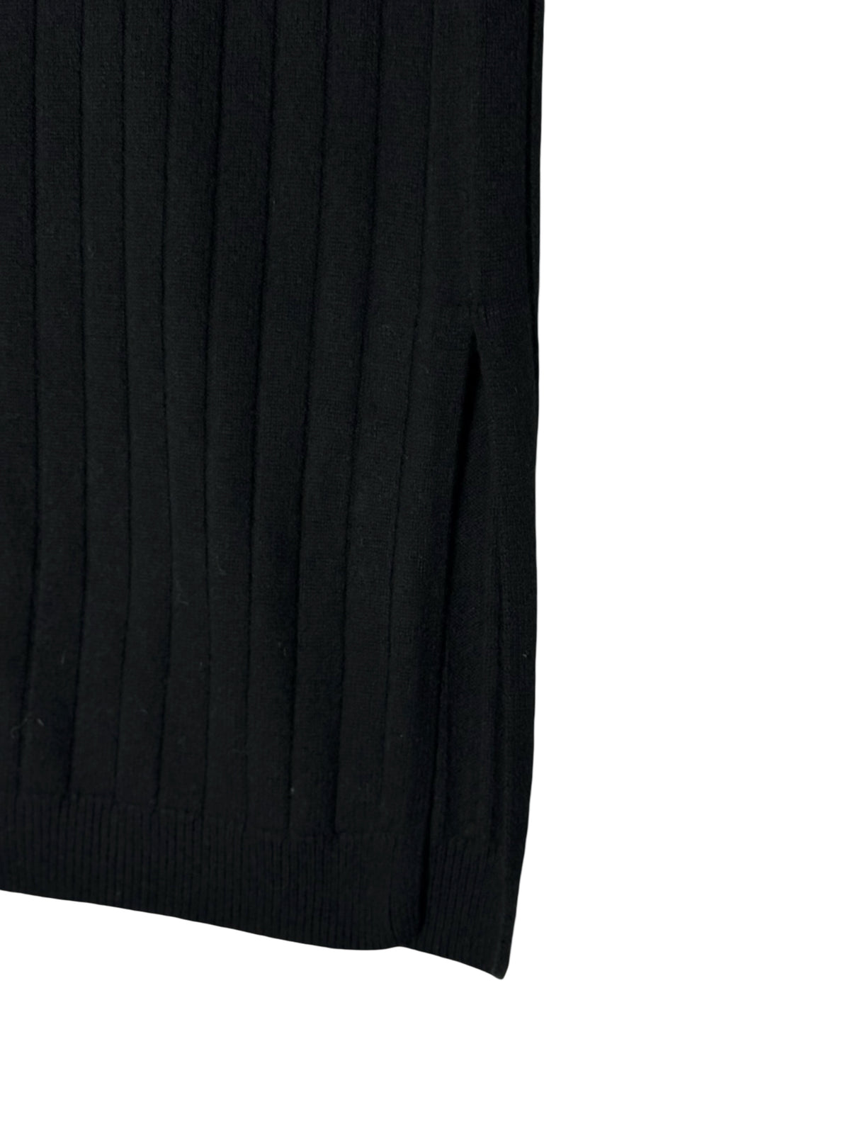 N.Peal Black Knit A-Line Maxi Skirt 100% Organic Cashmere Size Large Ribbed