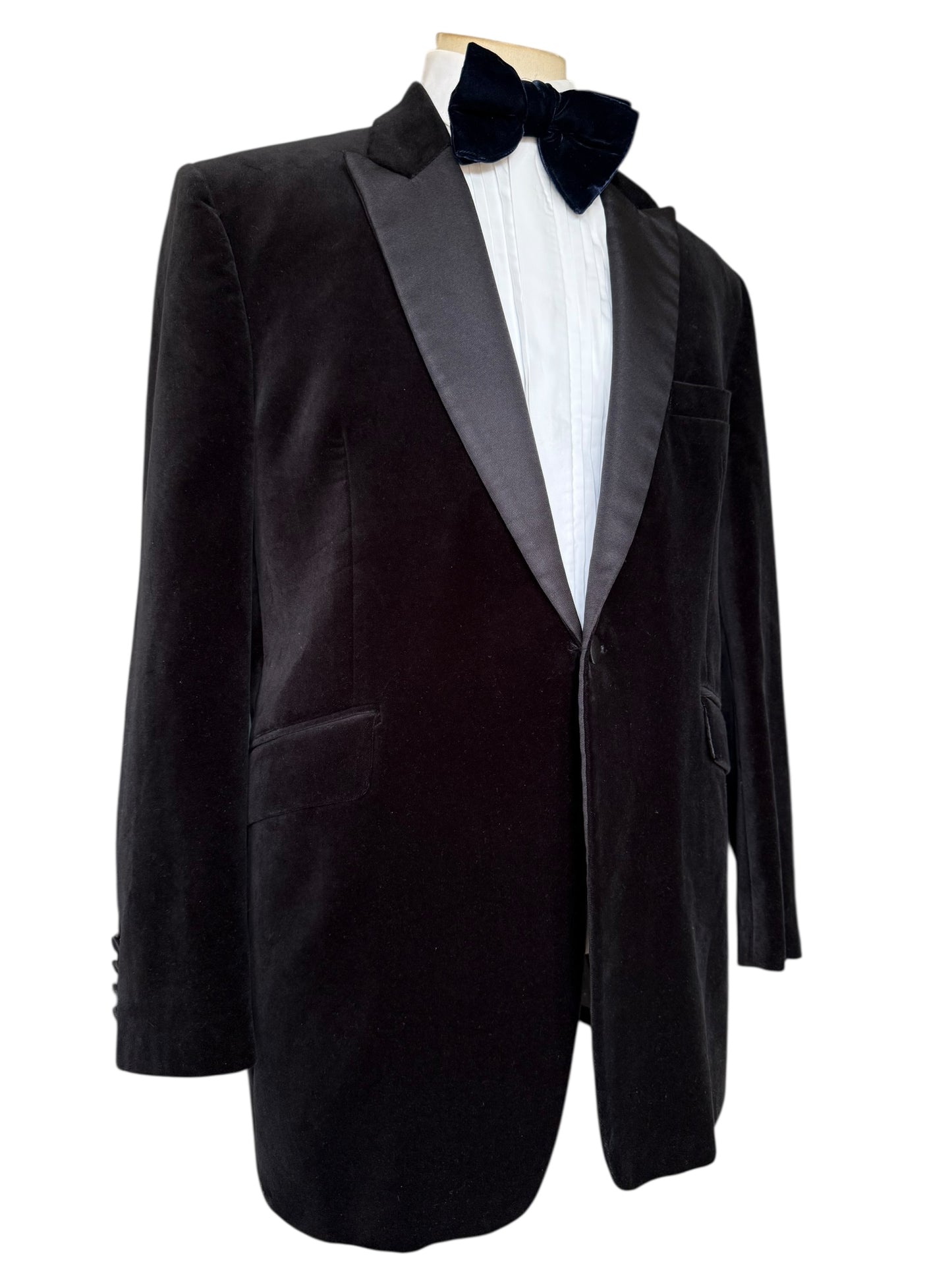 Favourbrook of Jermyn Street Black Velvet Dinner Jacket 46” Made In England