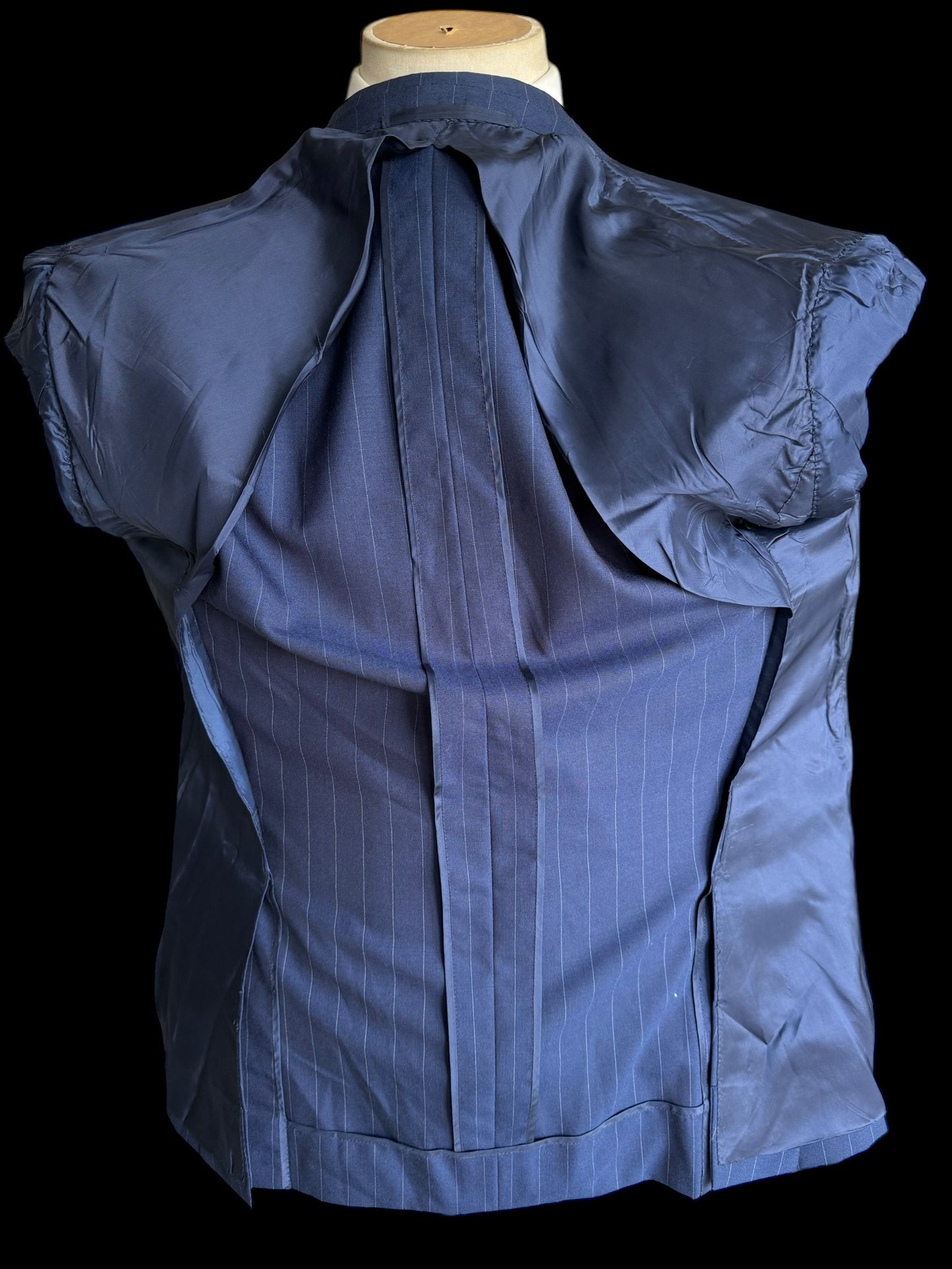 Bespoke Kent & Haste Double Breasted Navy Blazer 40S Pinstripe Savile Row