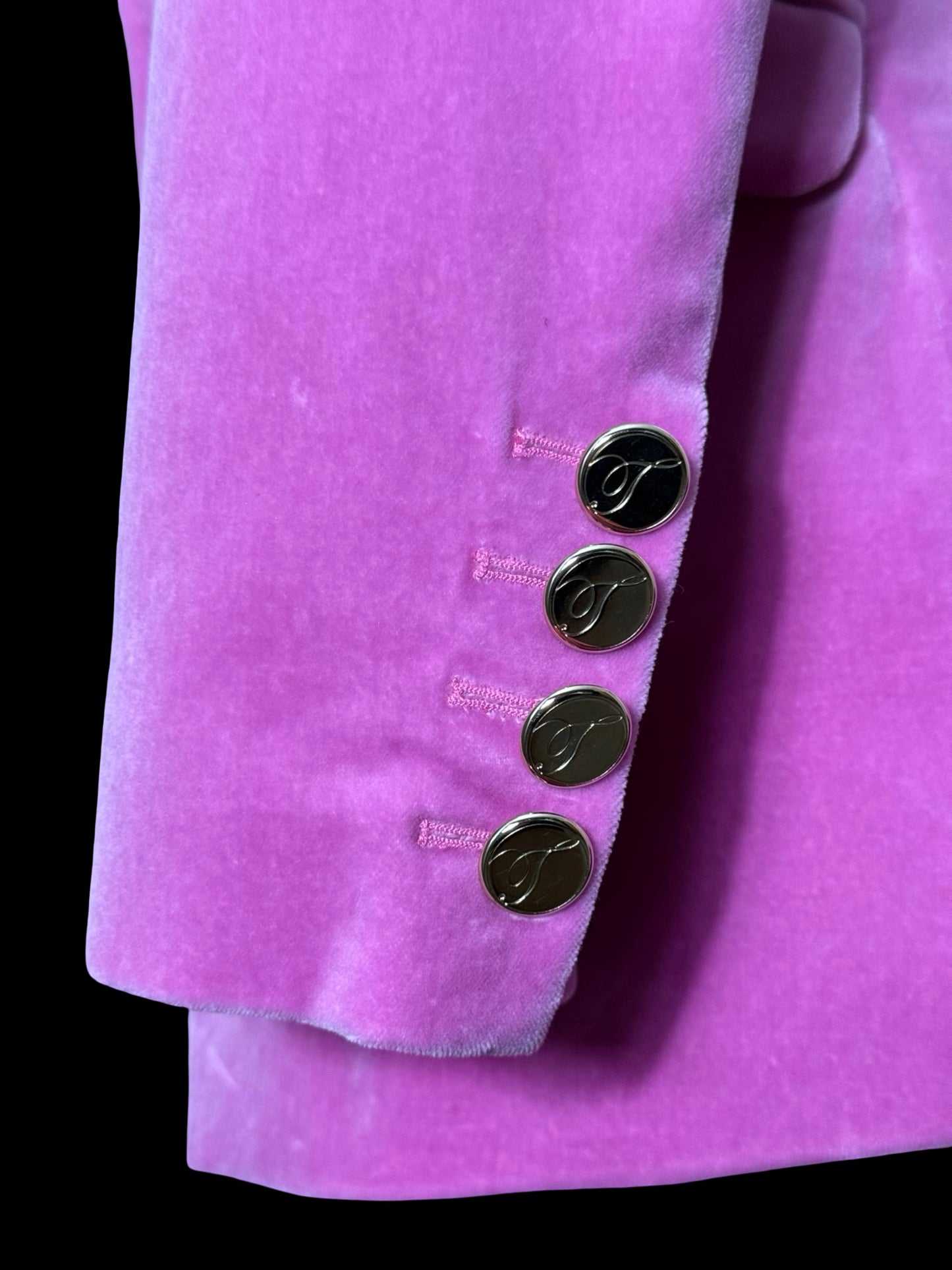 Alice Temperley Pink Velvet Suit UK14 / W28” Wide Leg Made In England