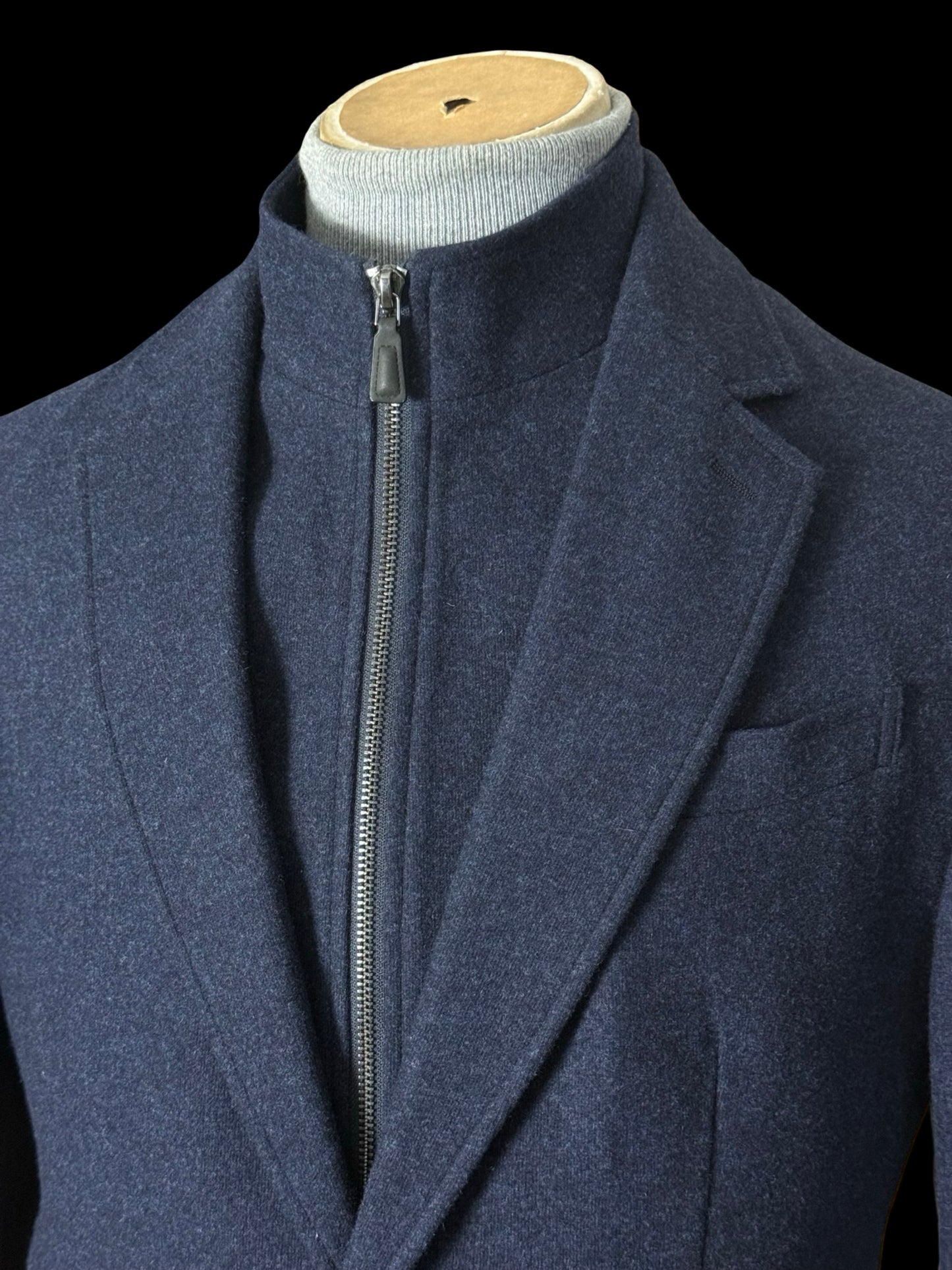 Barrington & Ayre Navy Drago Flannel Wool Jacket 38” Bib Insert RRP £995