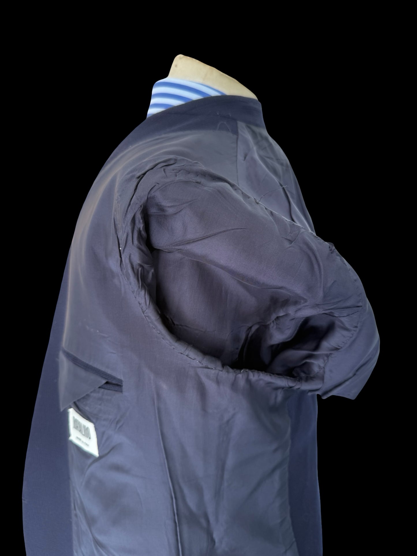 Natalino Double Breasted Navy Mock Leno Wool Hopsack Sport Jacket 44R RRP £545