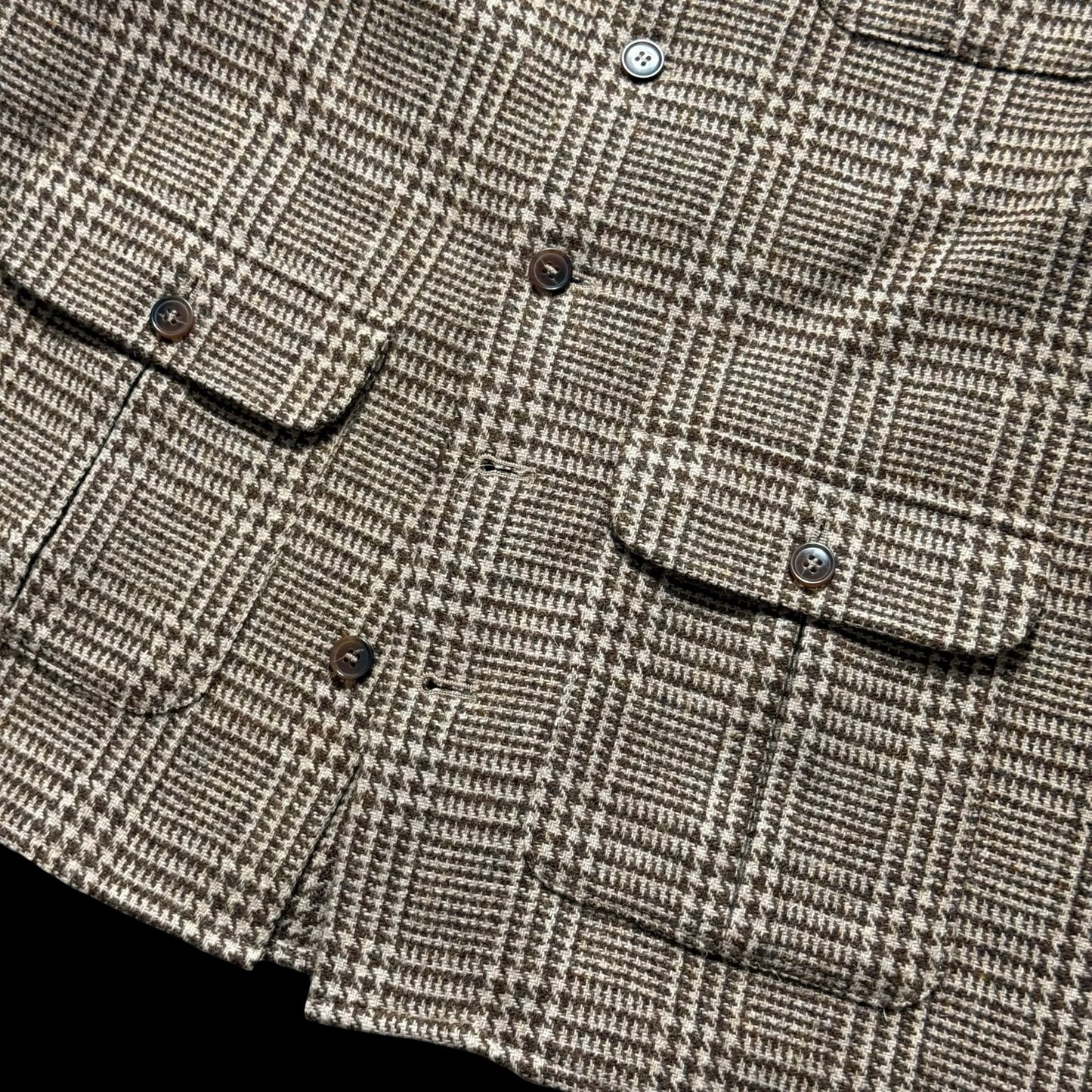 Barrington & Ayre Brown Glen Check Tweed Overshirt 38” RRP £295 Made In UK