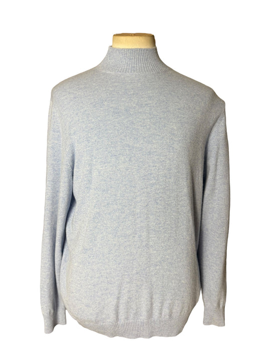 Men’s N.Peal Cashmere Mock Neck Jumper Large Light Blue AW21