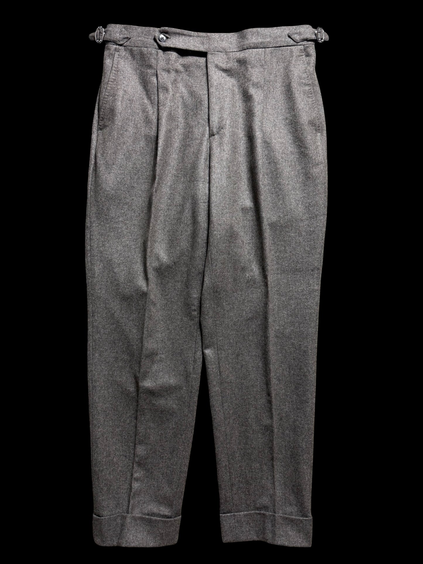 Men’s Natalino Grey Flannel Pleat Front Trousers W32S RRP £195