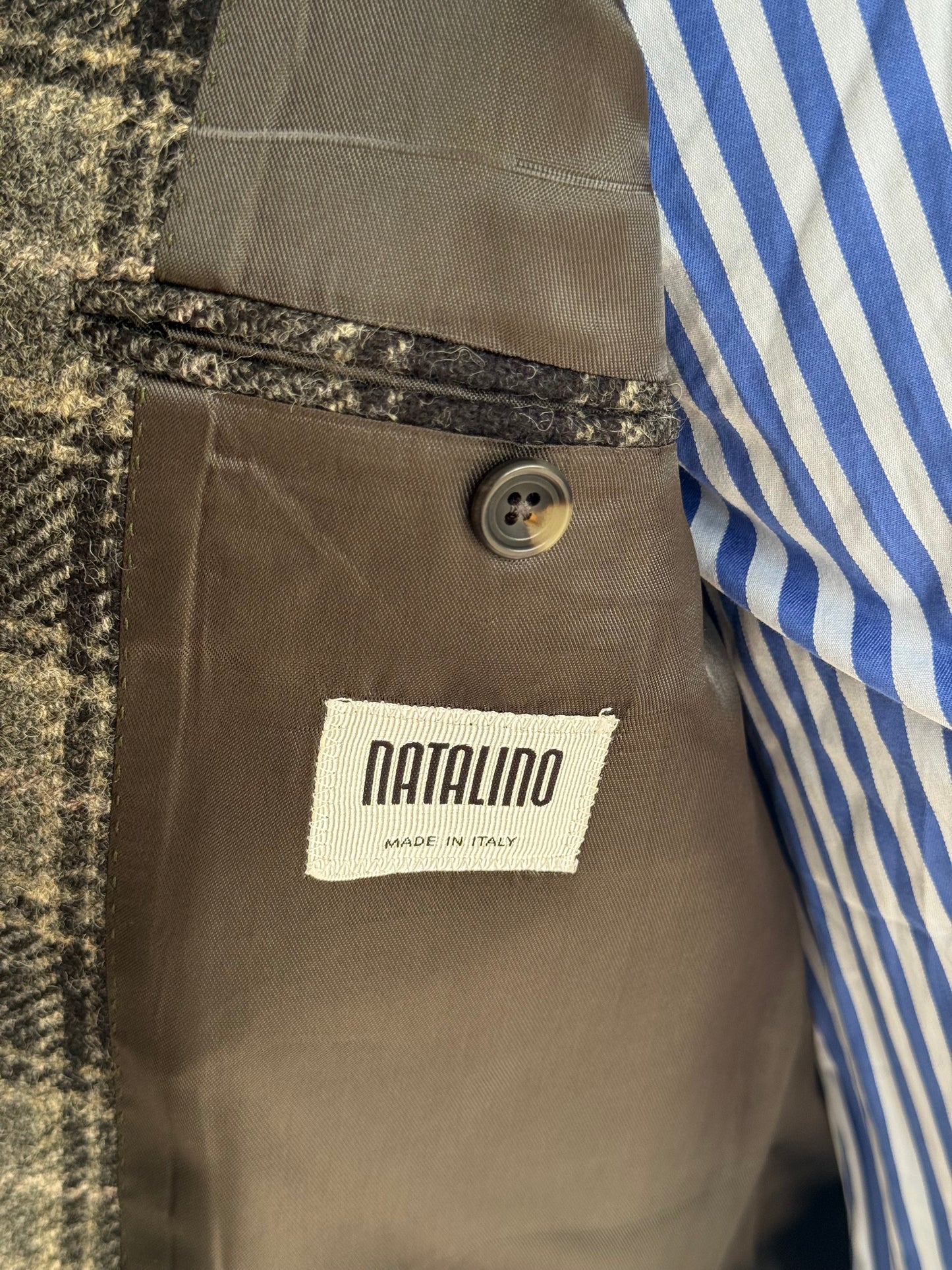 BNWT Natalino Check Tweed Sport Jacket 36R Moon Wool RRP £480