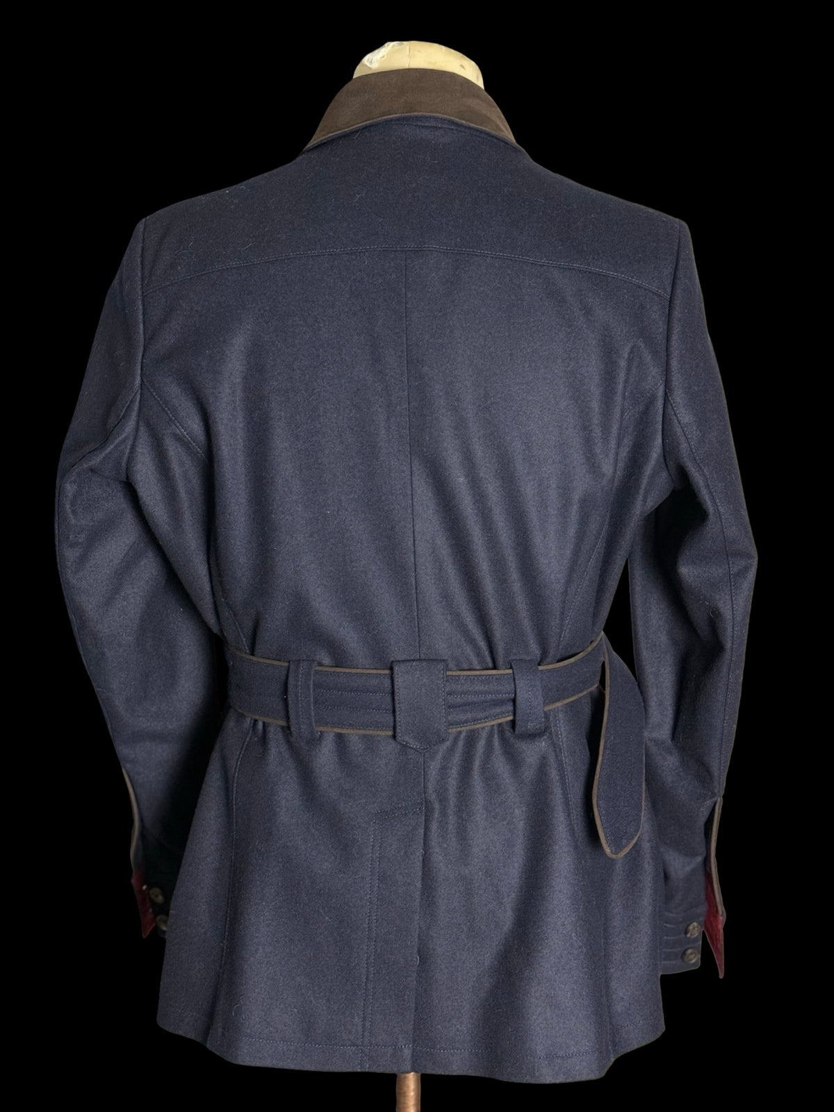 Women’s Purdey Loden Wool Safari Field Jacket Size 14 Navy Belted V.G.C