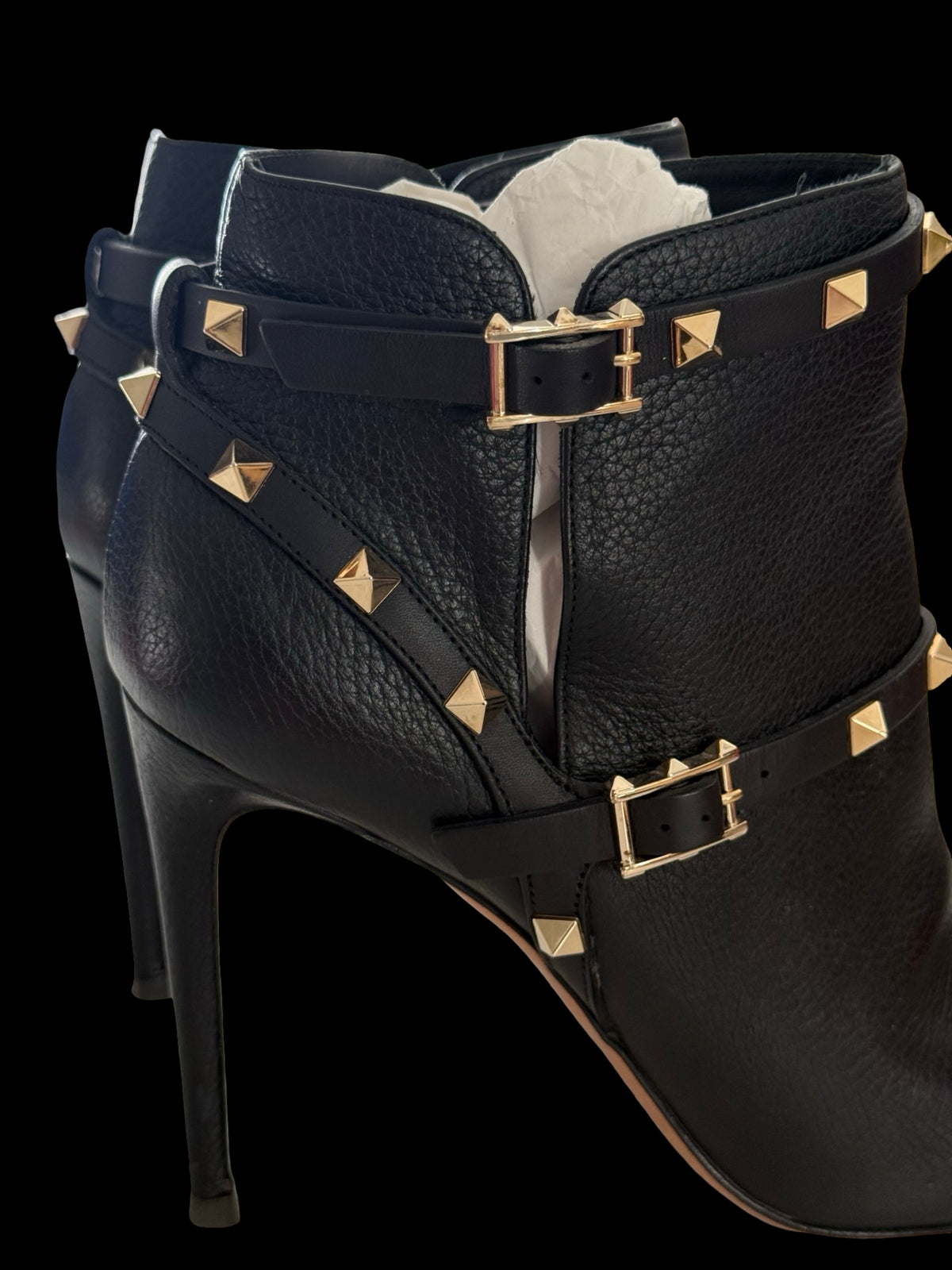 Women’s Valentino Garavani Black Leather Rockstud Ankle Boots EU40 UK7