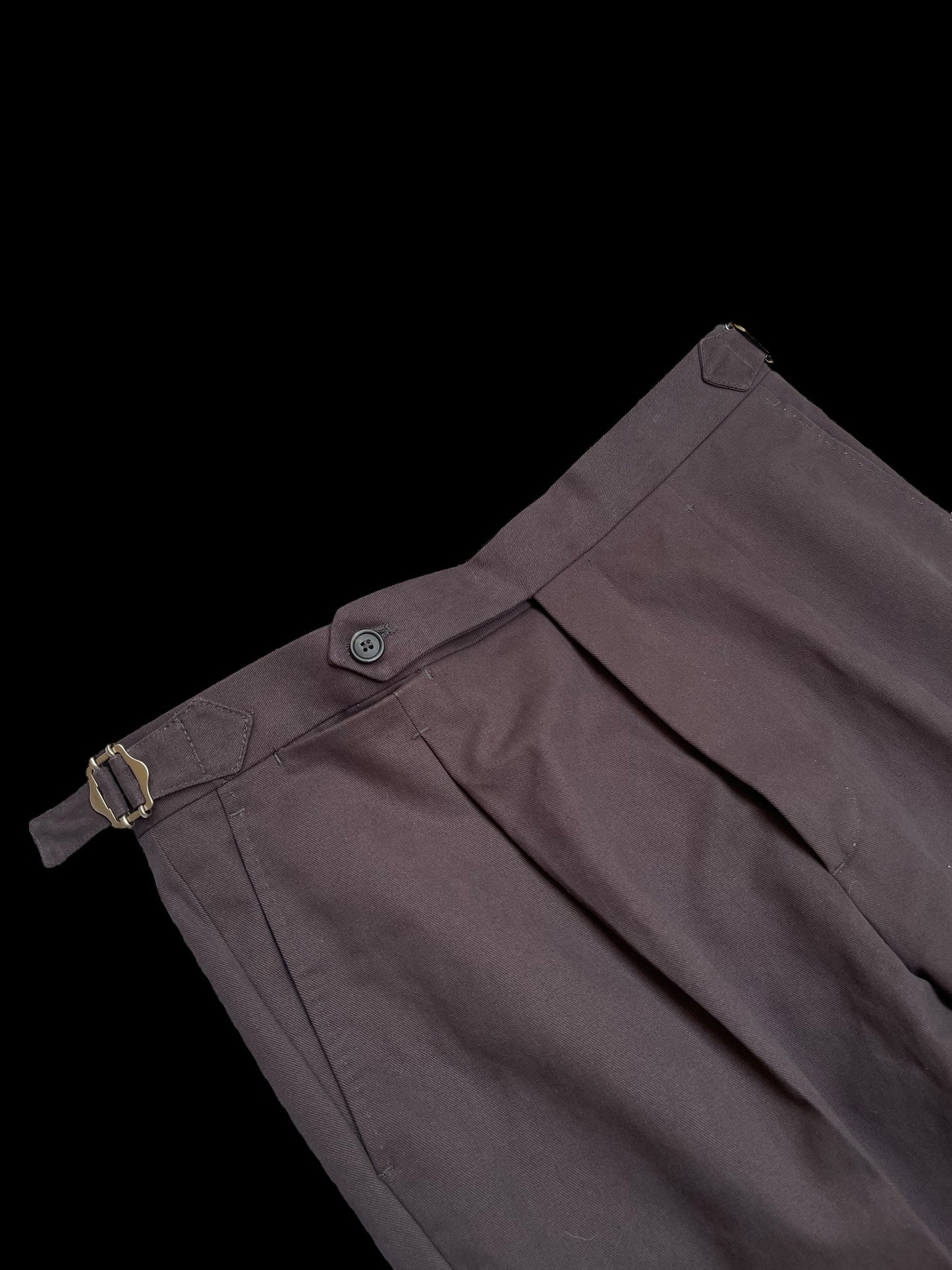 Natalino Single Pleat Cotton Drill Trousers 32R Brown RRP £180