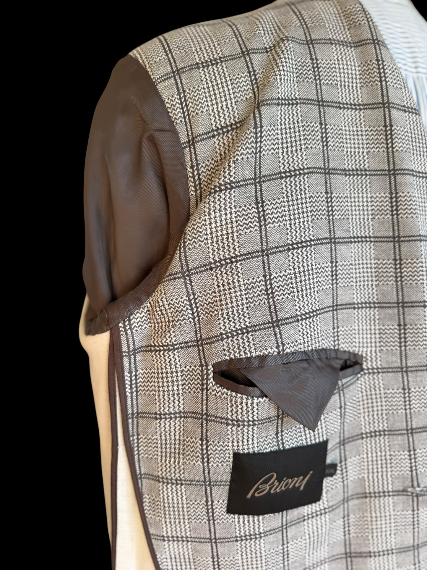 Men’s Brioni Jersey Cotton Silk Sportcoat XXL Slim Fit Glen Plaid Check RRP £5k