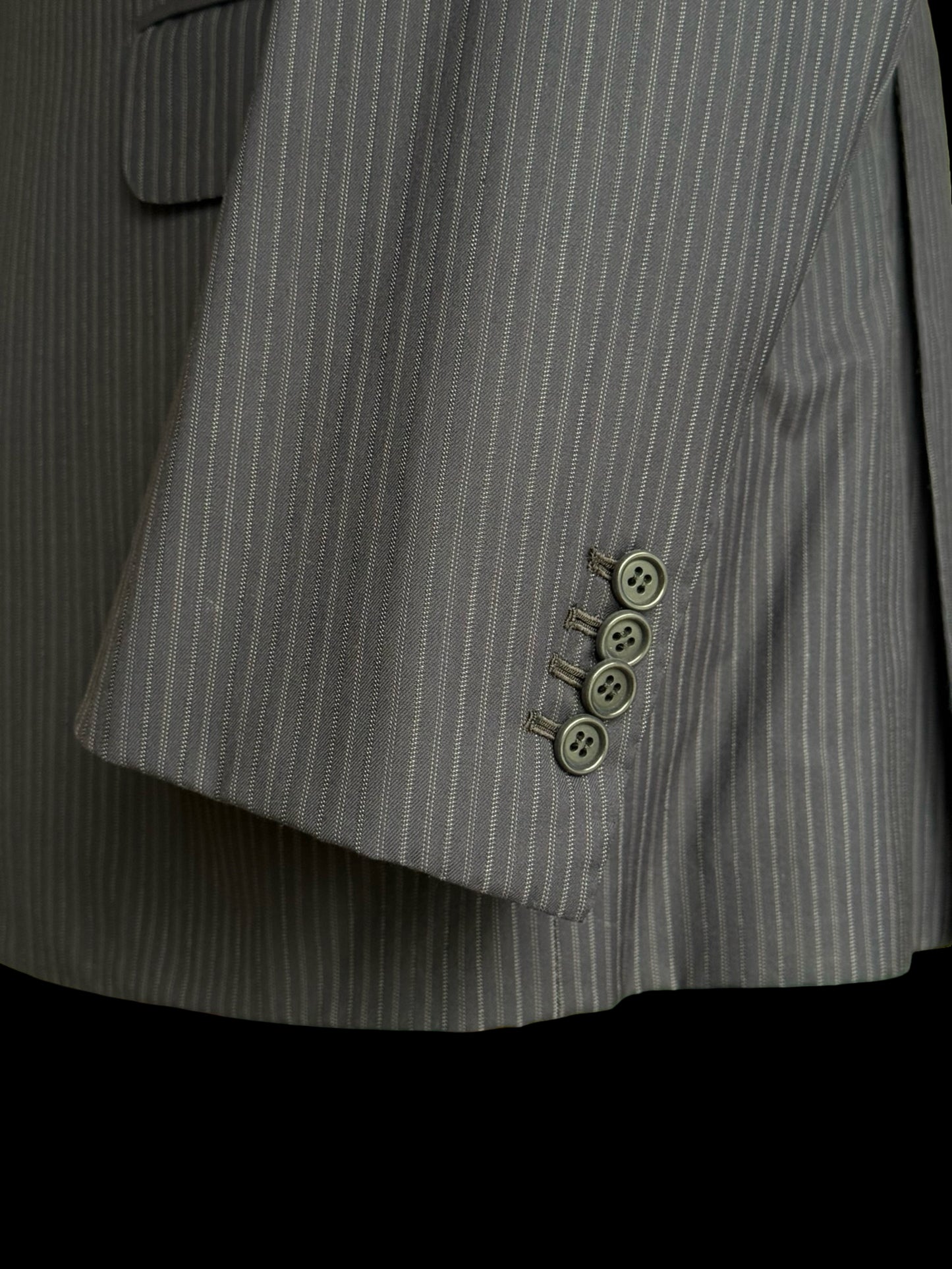 Kiton Navy Blue Pinstripe Suit 44L / W38L Blanc Blu Super 180’s Wool 2 Roll 3 14 Micron