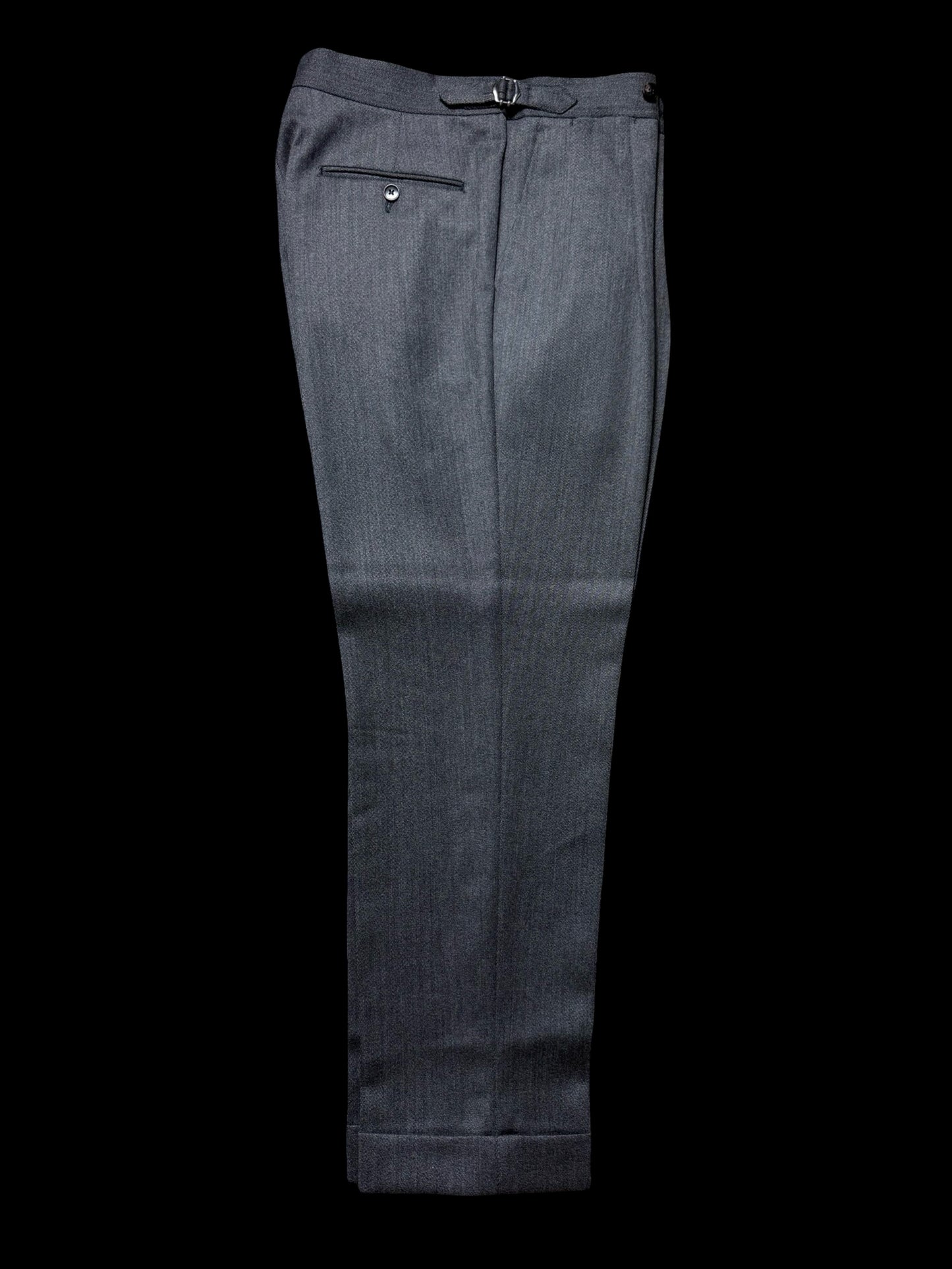 Men’s Natalino Grey Cavalry Wool Twill Pleat Front Trousers W32S RRP £205